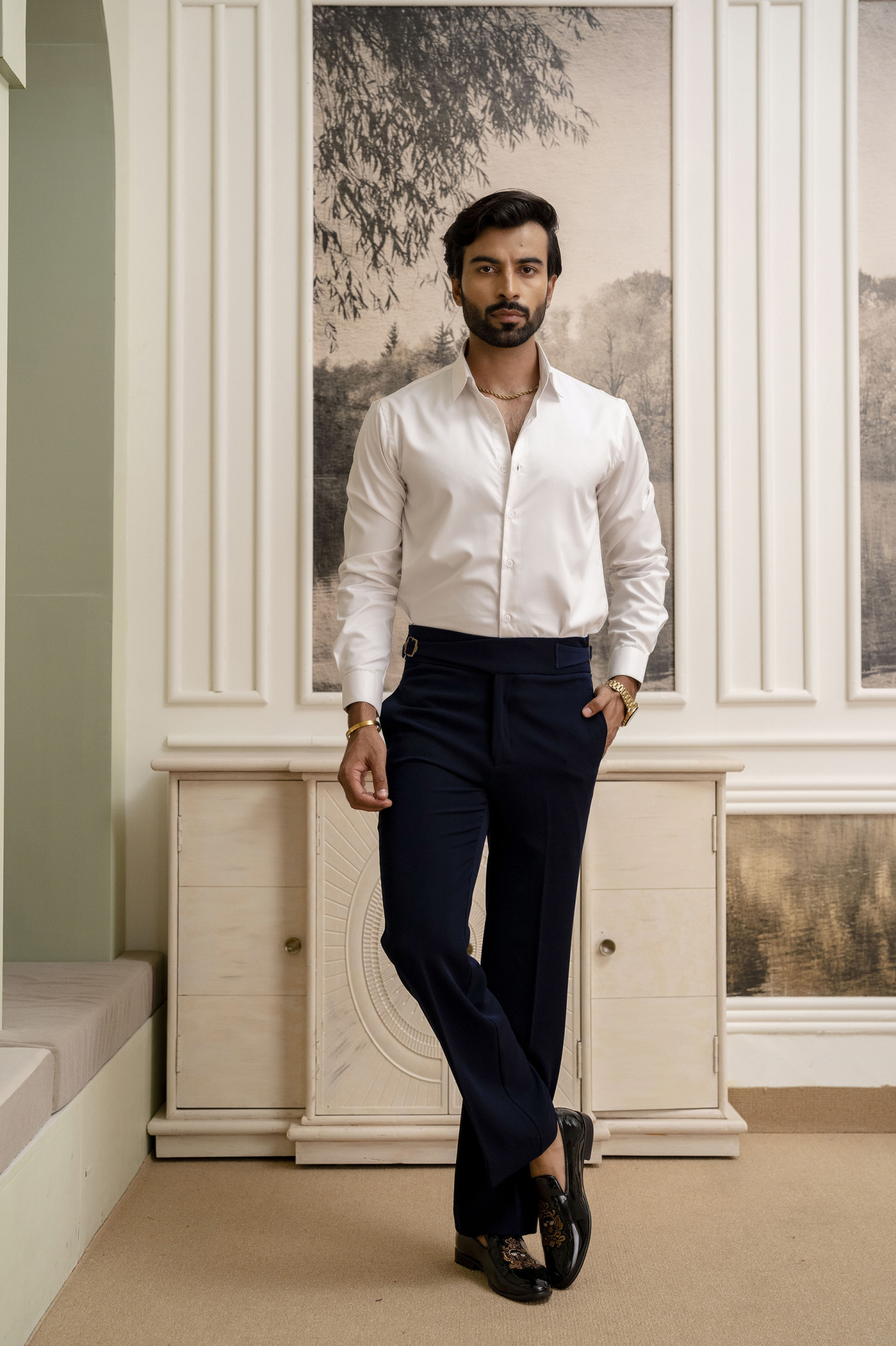 Zed Blue Japanese Bootcut Fit Gurkha Pants