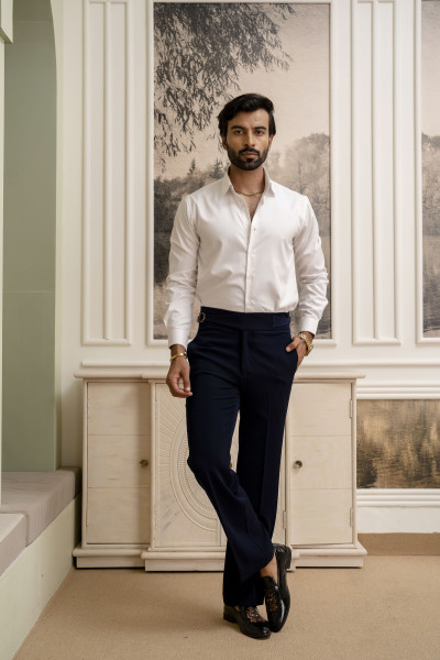 Zed Blue Japanese Bootcut Fit Gurkha Pants