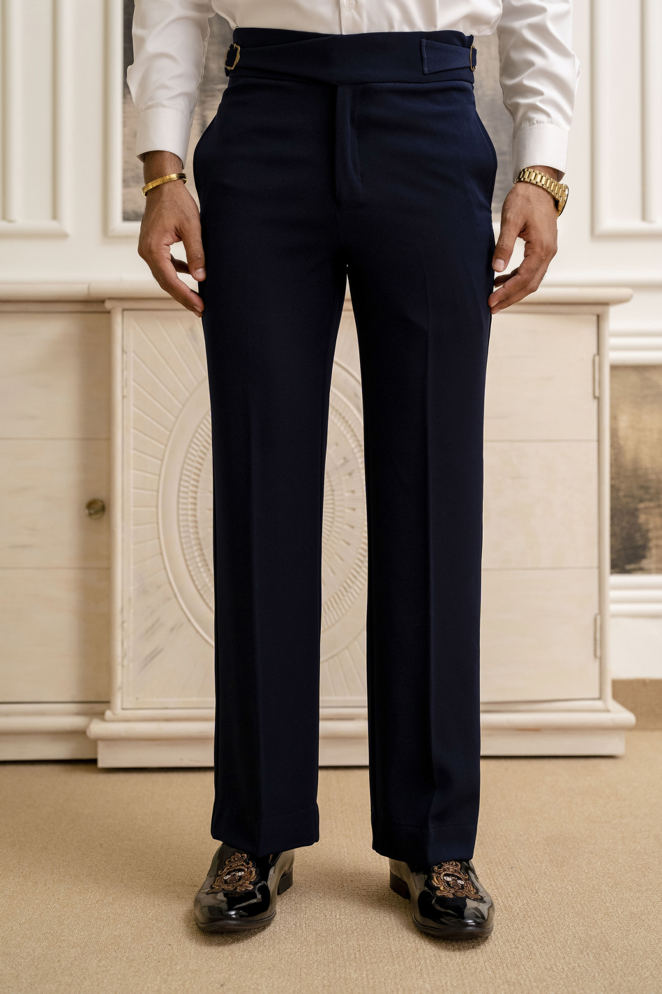 Zed Blue Japanese Bootcut Fit Gurkha Pants