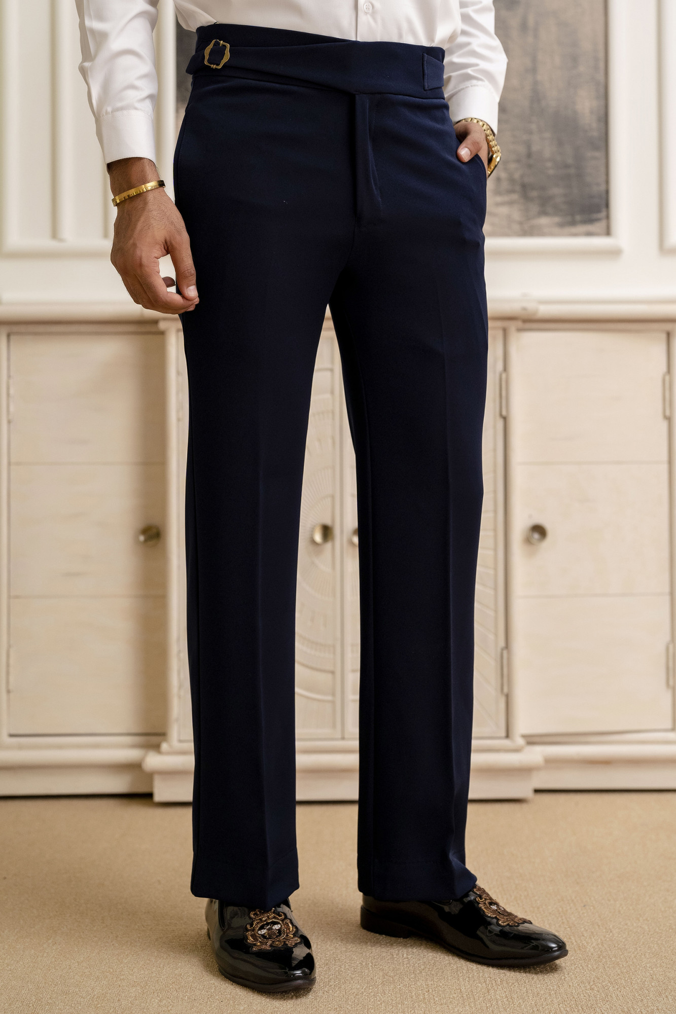 Zed Blue Japanese Bootcut Fit Gurkha Pants