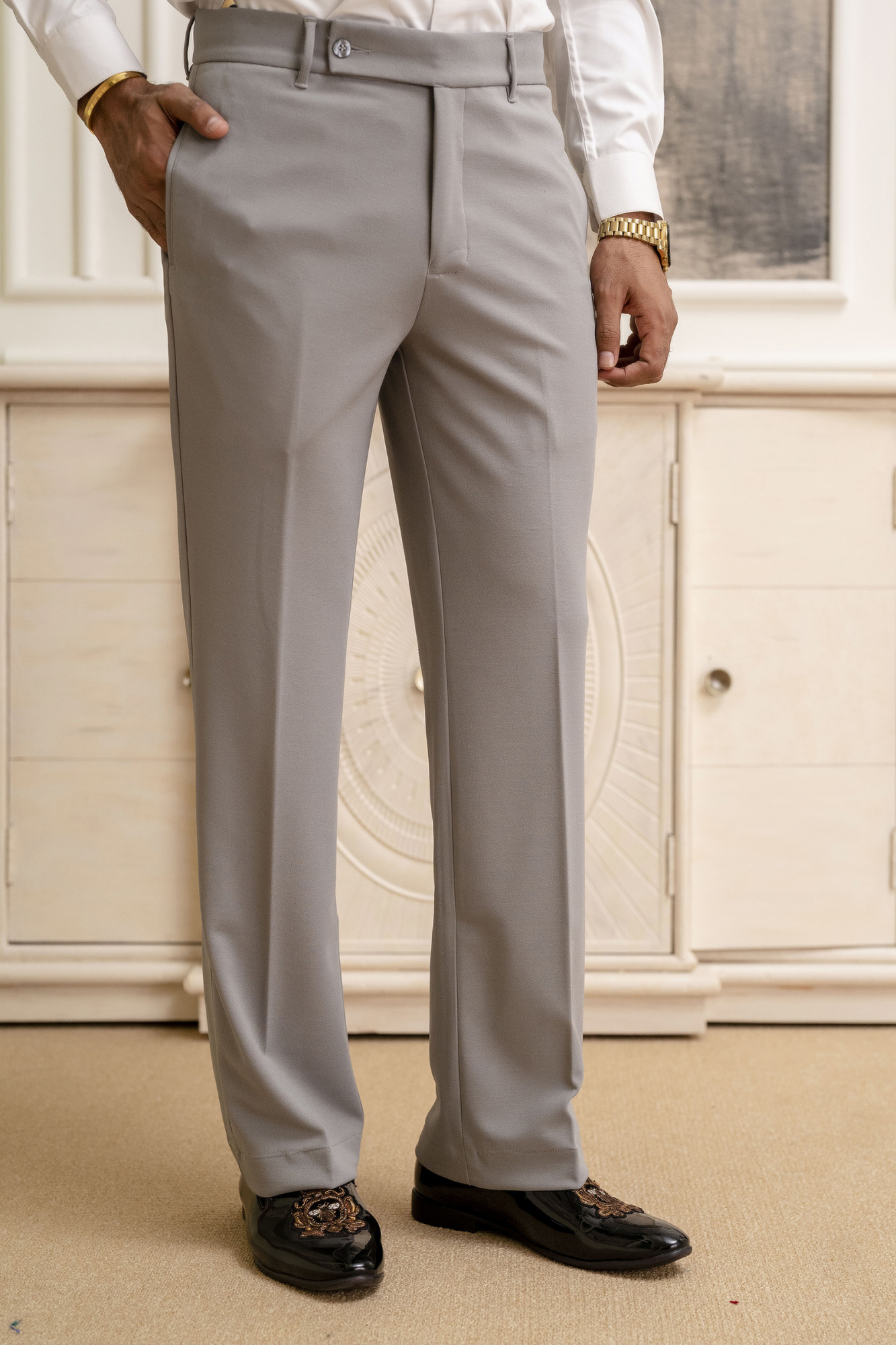 Bootcut Pants In Charcoal Grey