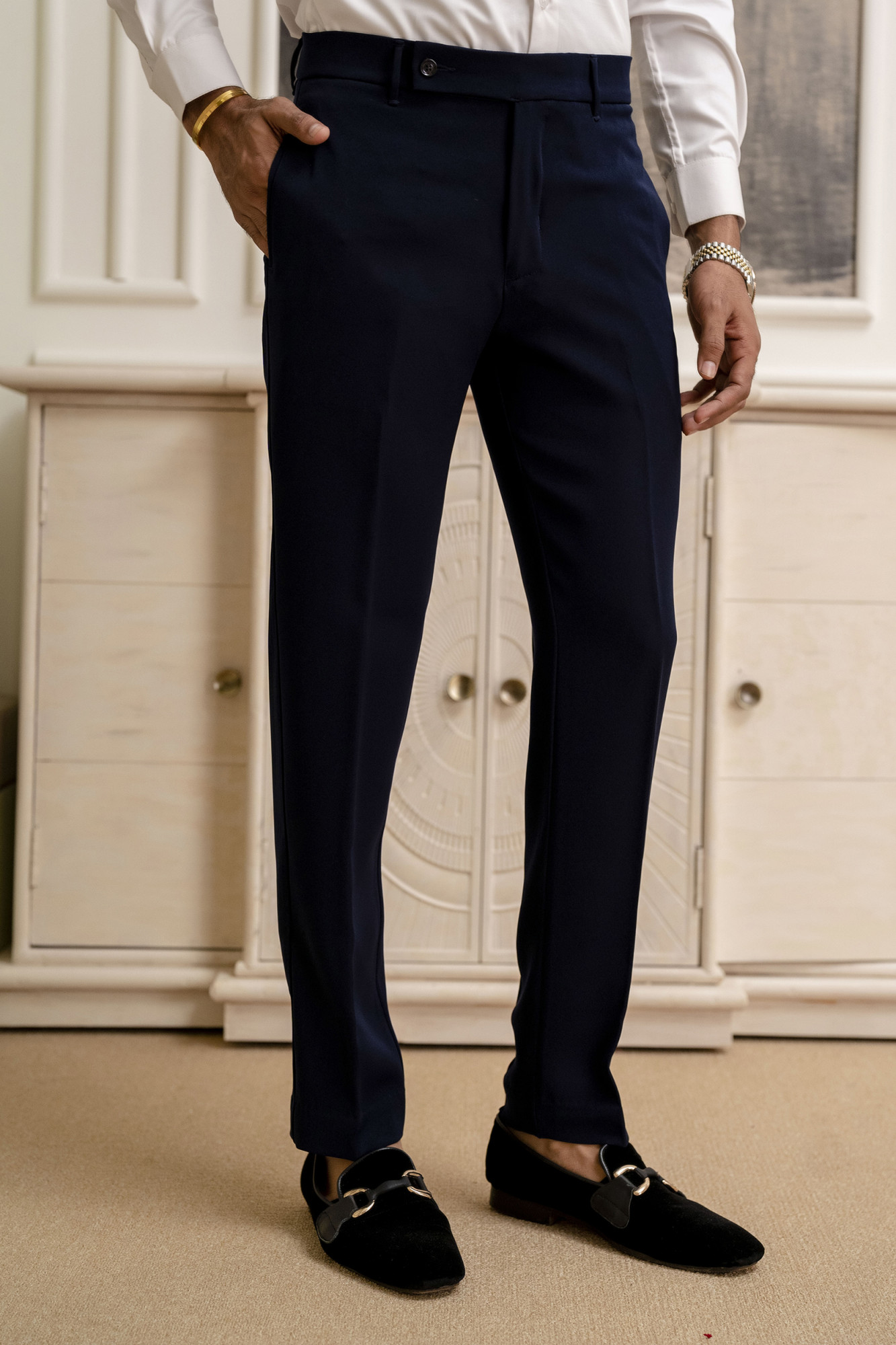 Zed Blue Japanese Straight Fit Pants