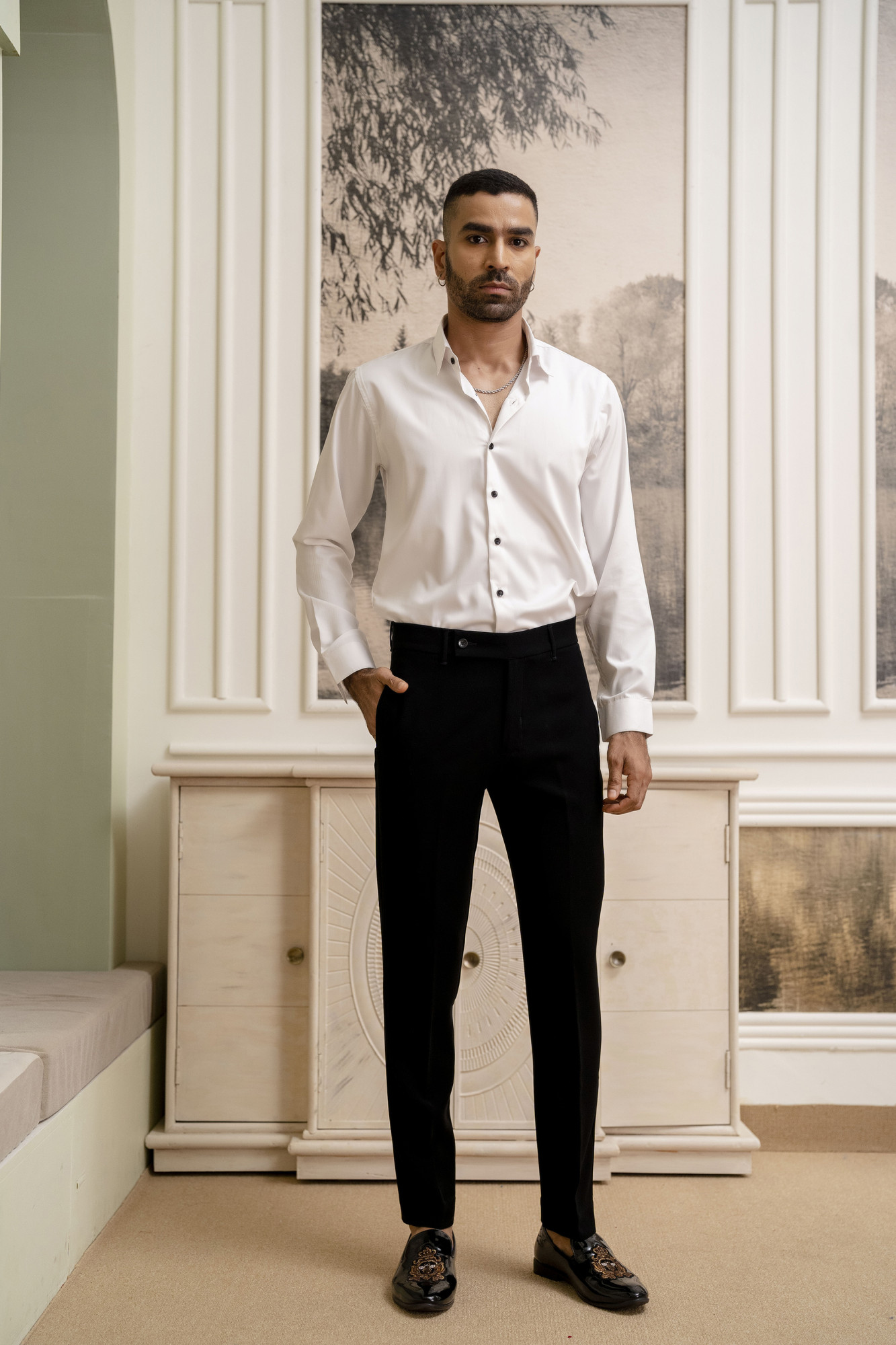Zed Black Japanese Straight Fit Pants