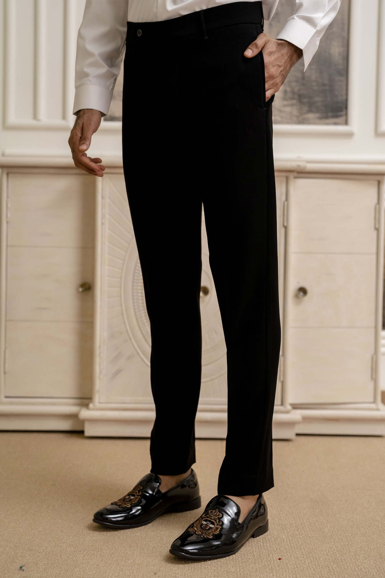 Zed Black Japanese Straight Fit Pants