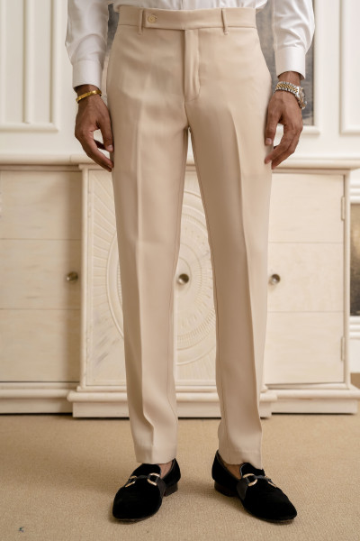 Japanese Straight Fit Pants In Beige