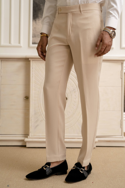Japanese Straight Fit Pants In Beige