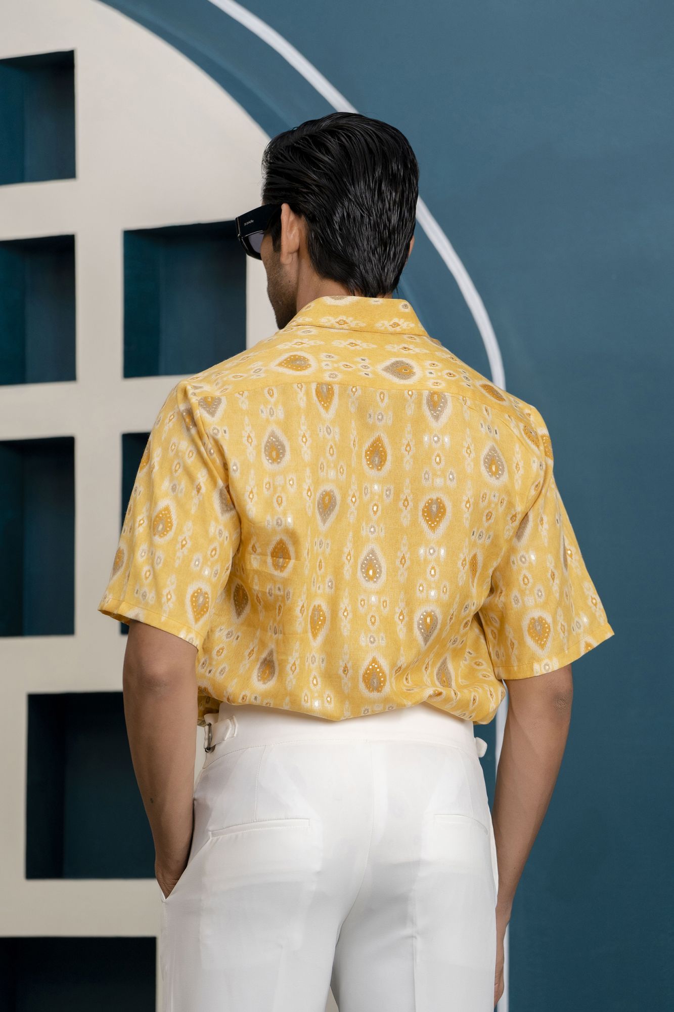 Yellow Leaf Print Shirt