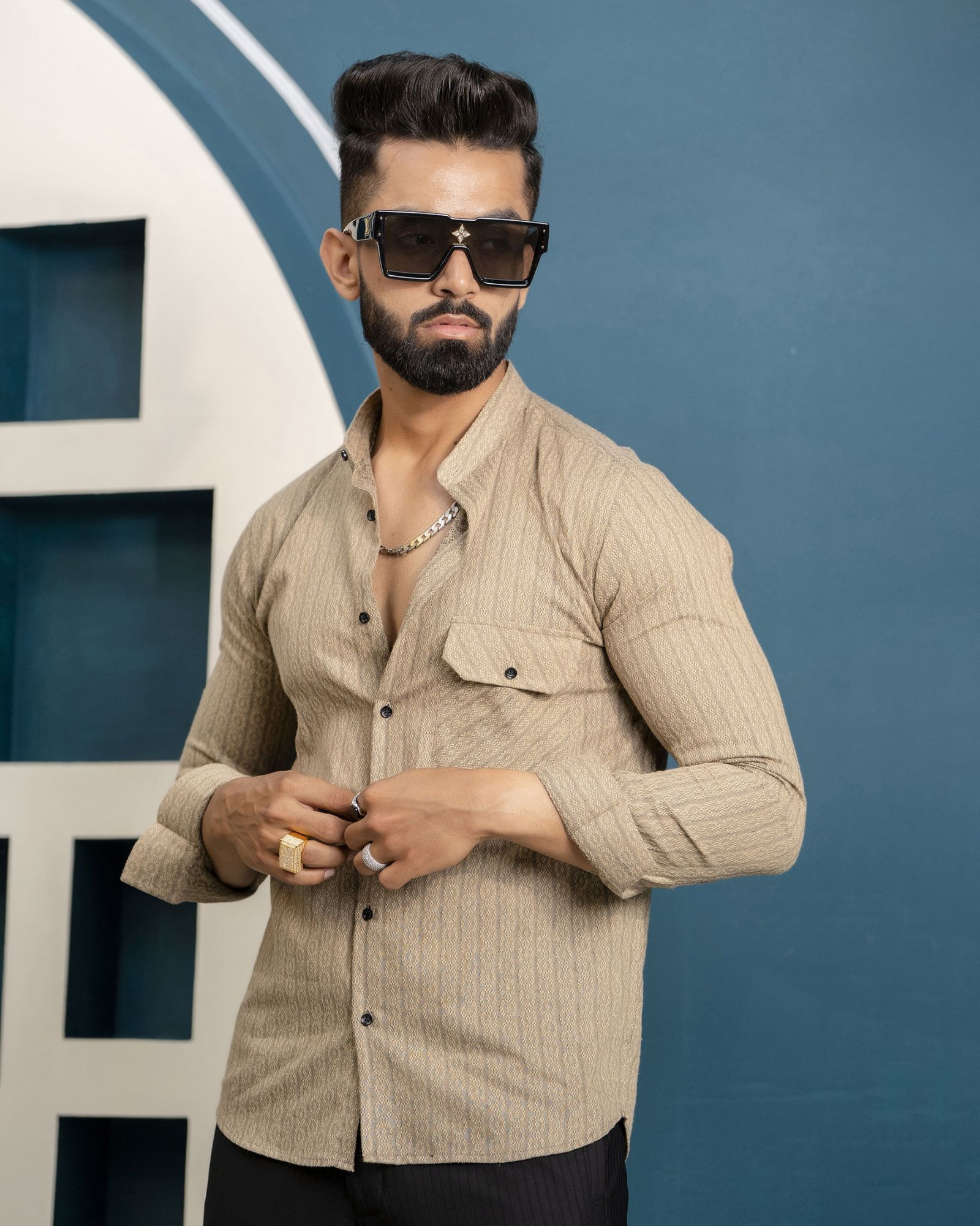 Textured Brown Shirt