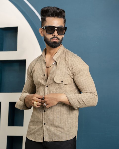 Textured Brown Shirt