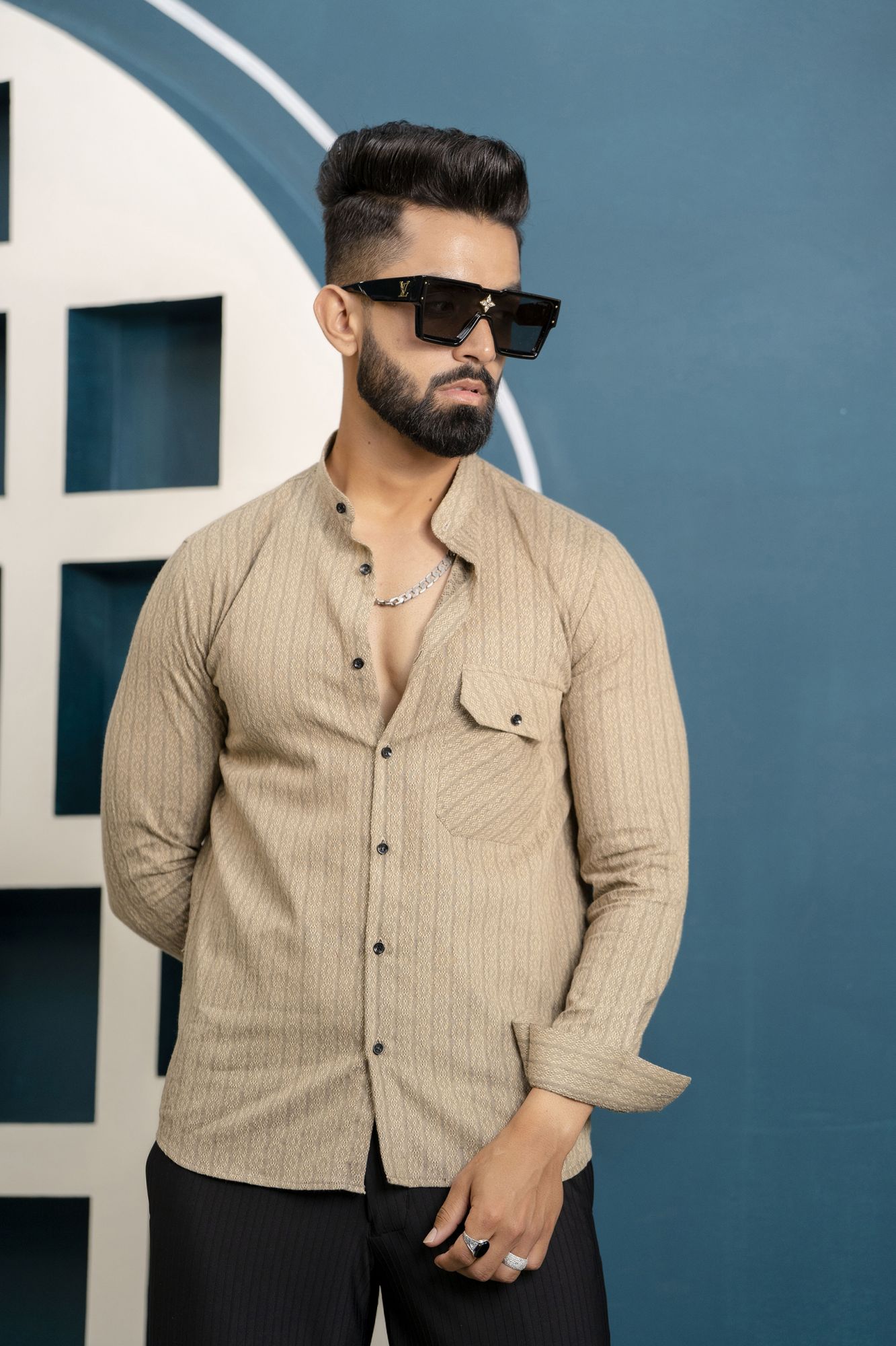 Textured Brown Shirt