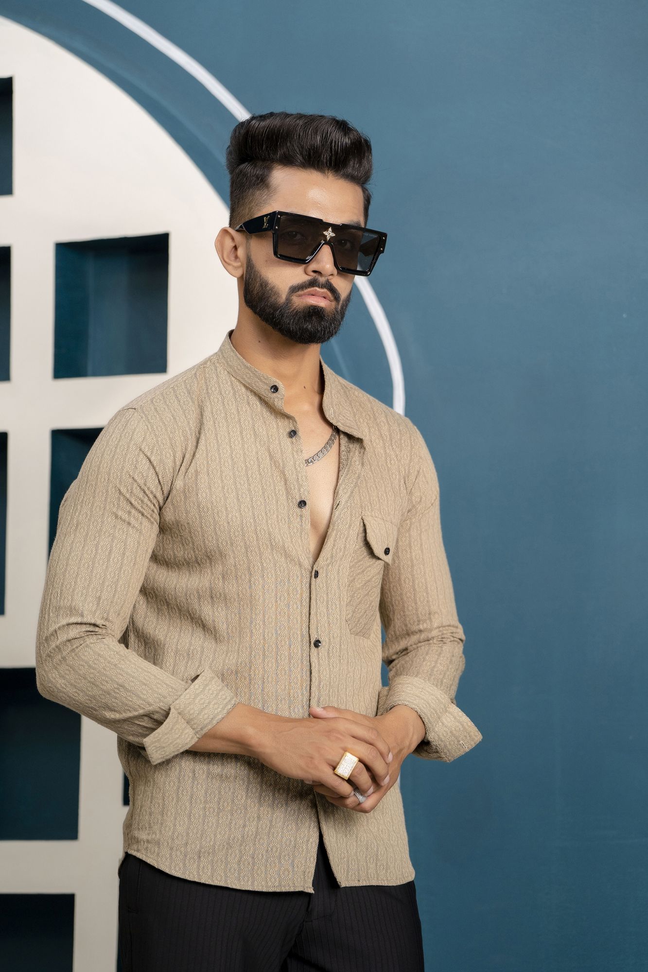 Textured Brown Shirt