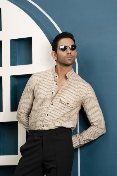 Textured Striped Shirt