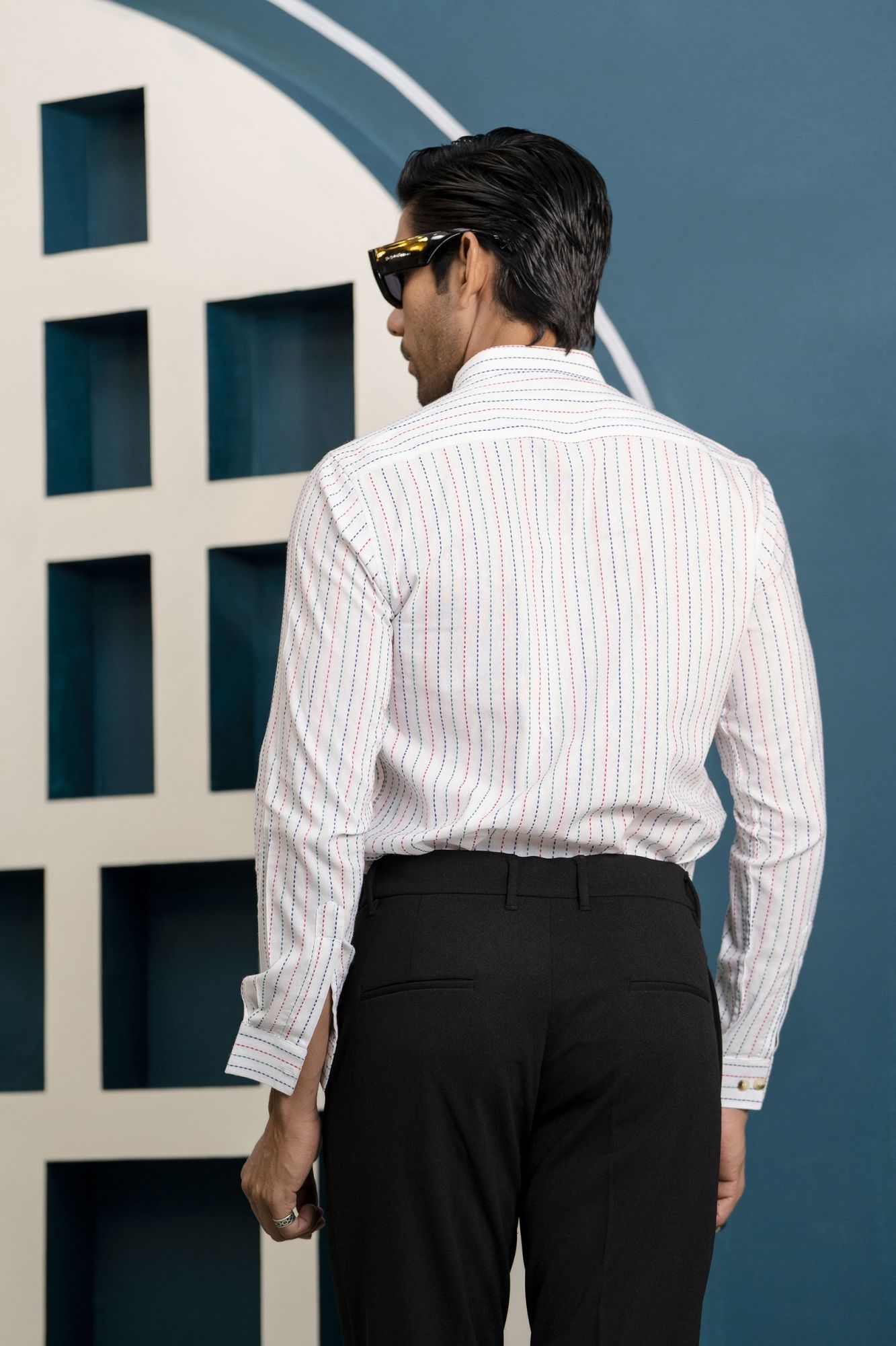 Striped Mandarin Shirt