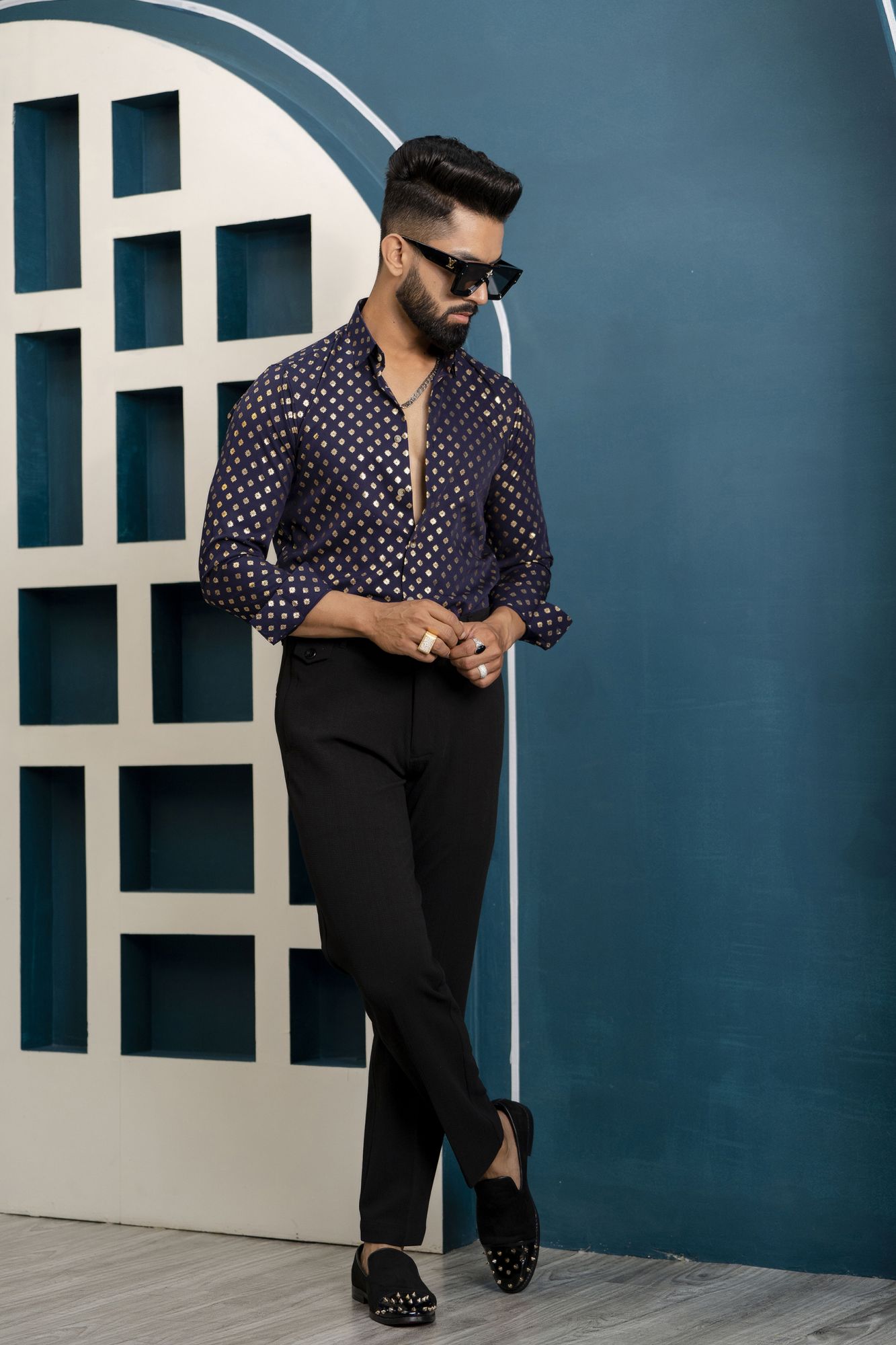 Blue Foil Shirt