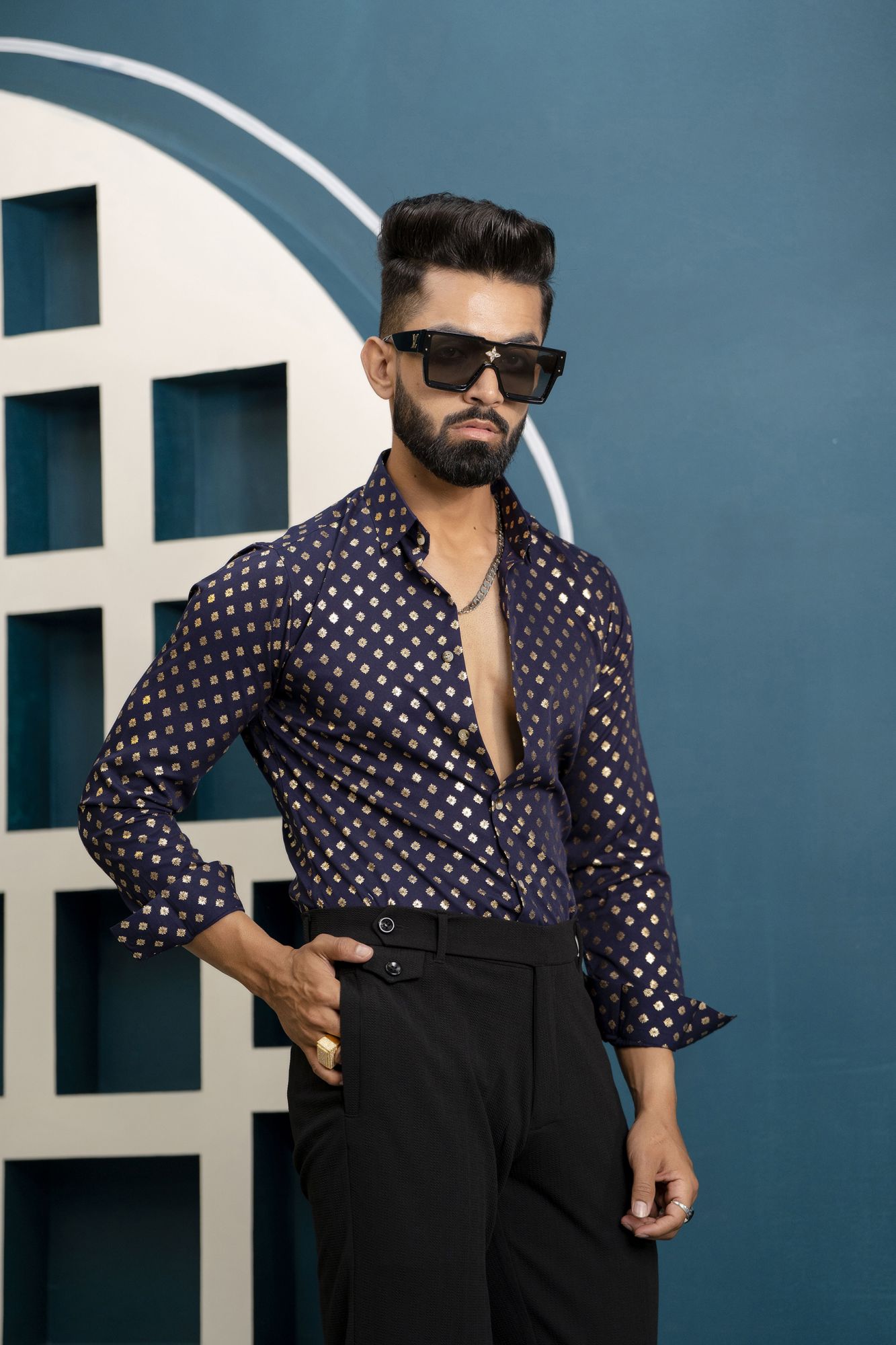 Blue Foil Shirt