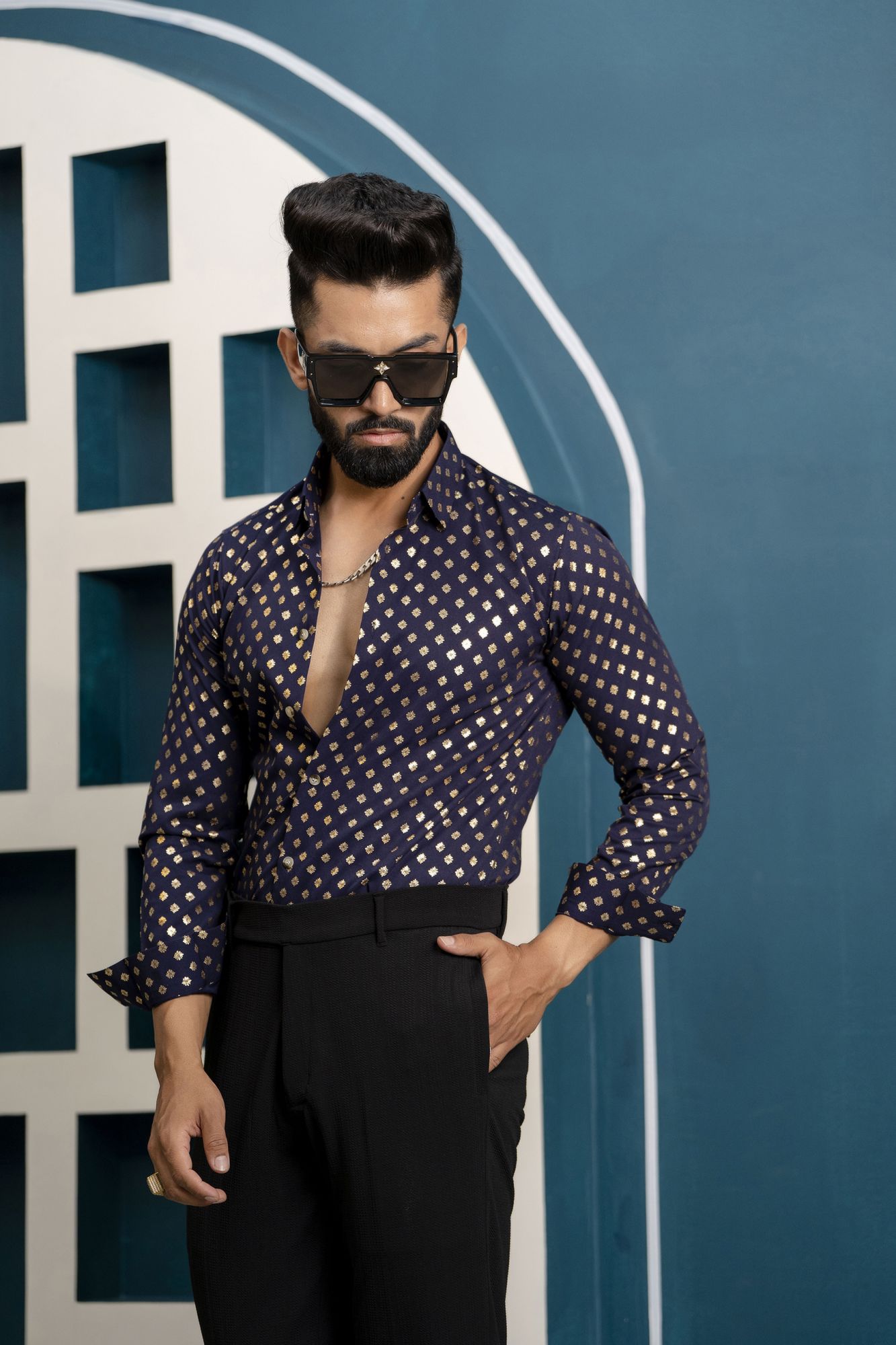 Blue Foil Shirt