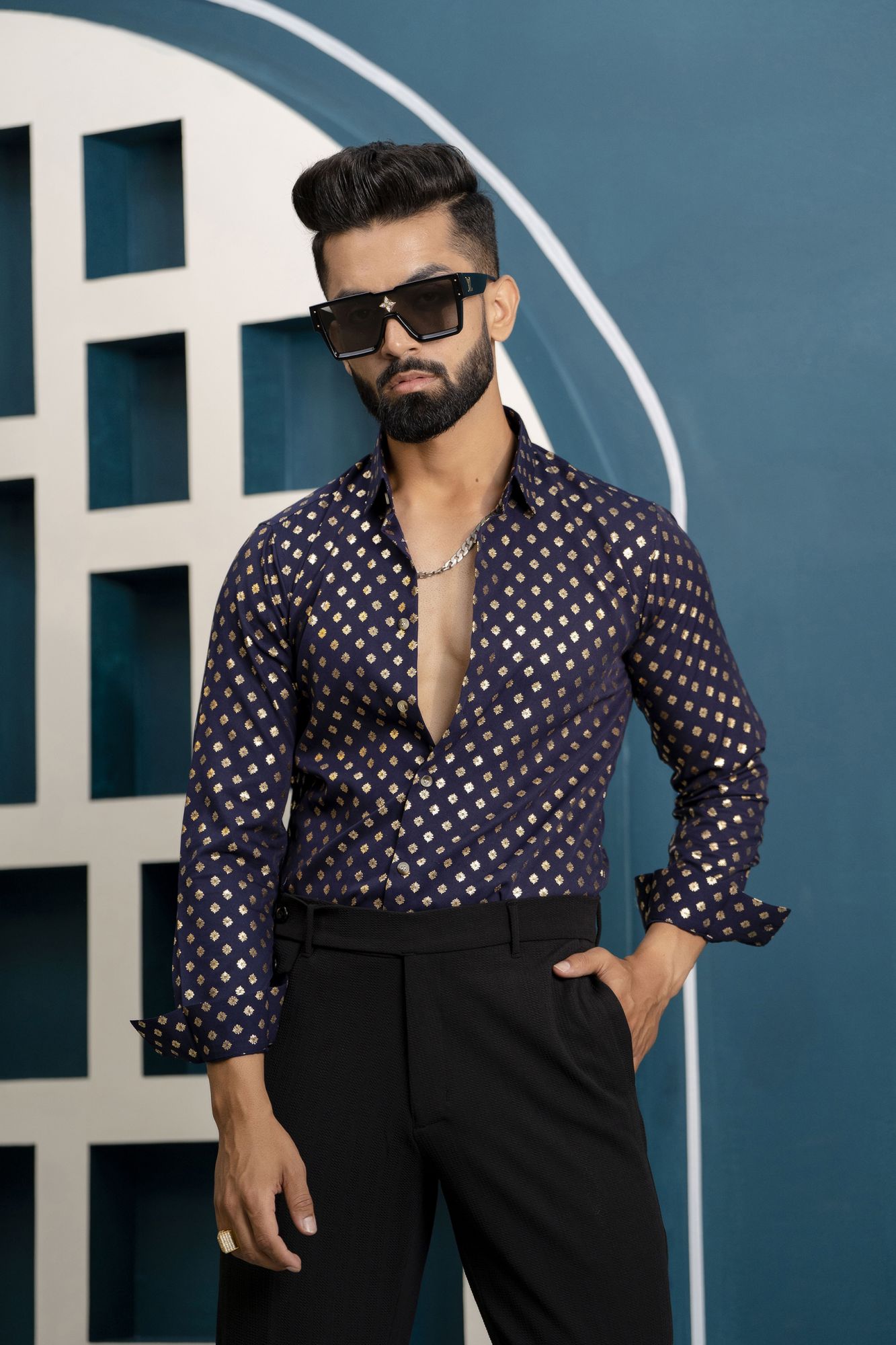 Blue Foil Shirt