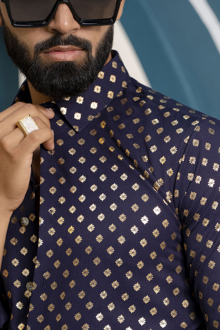 Blue Foil Shirt