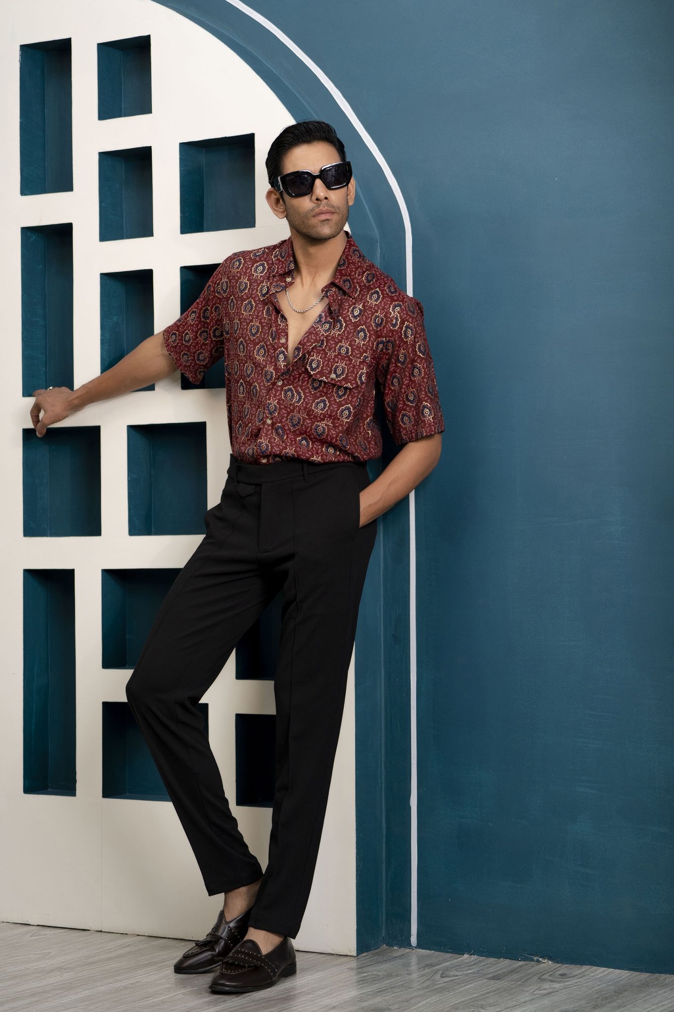 Printed Casual Shirt In Red