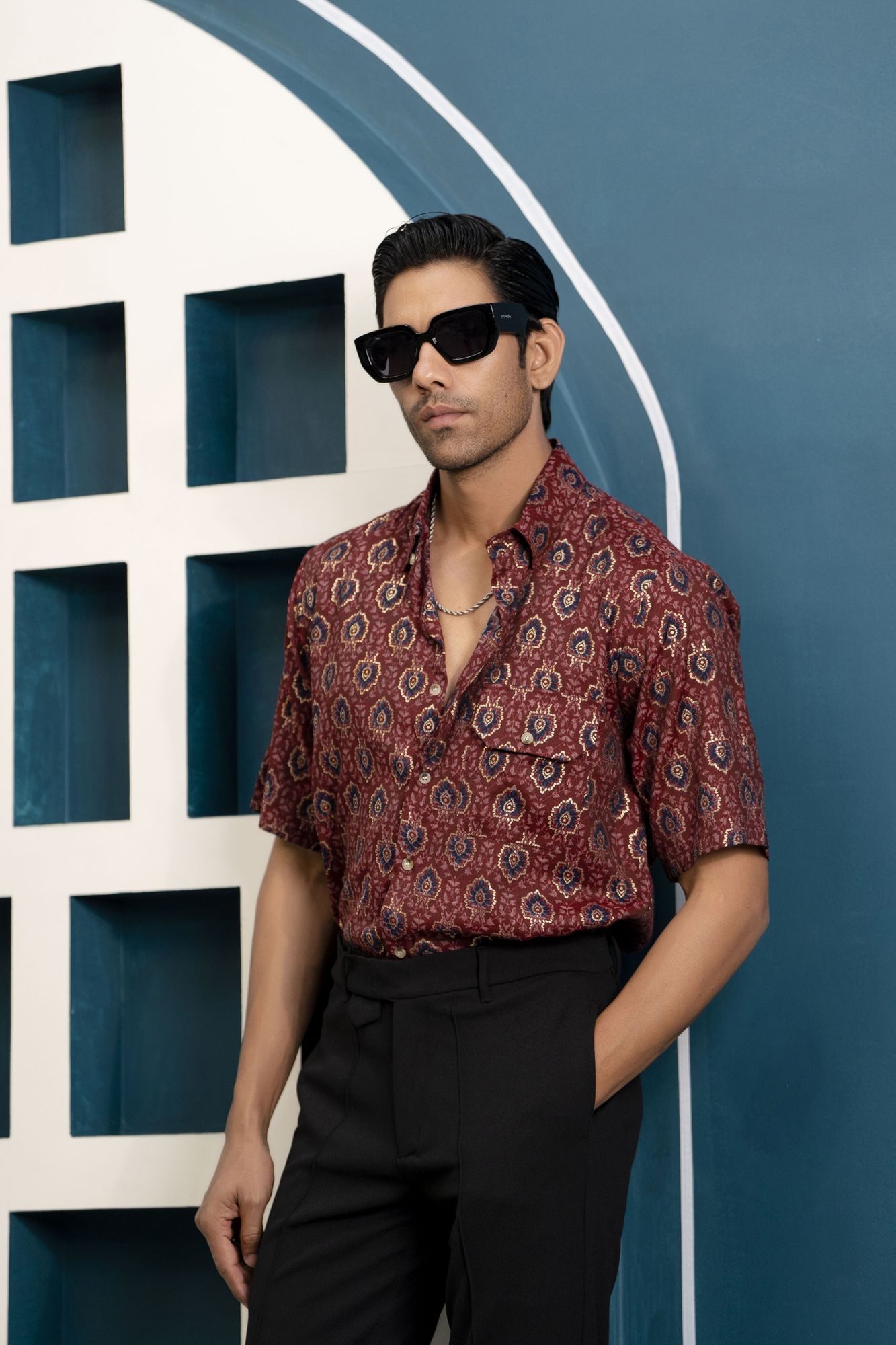 Printed Casual Shirt In Red