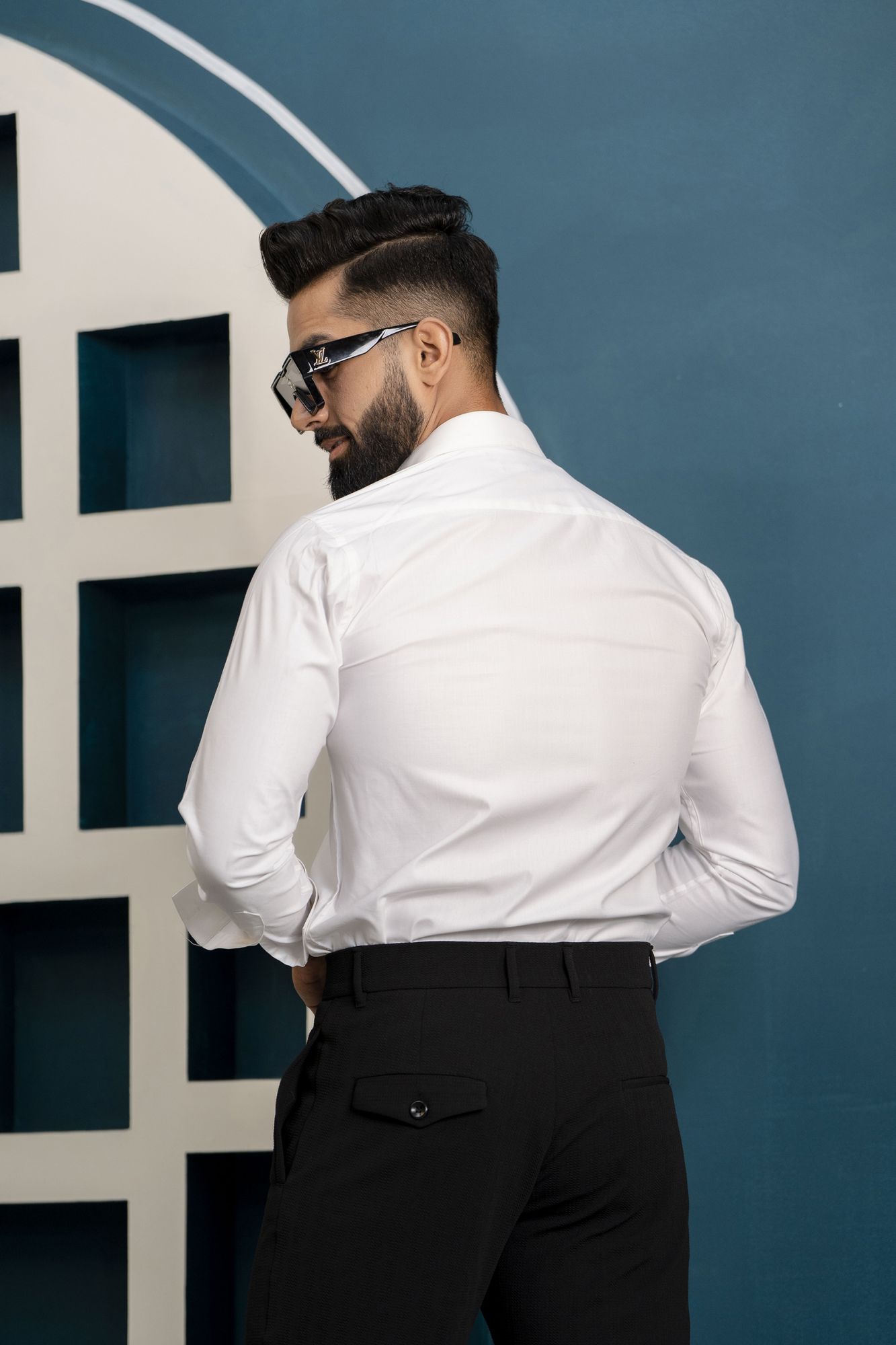 Silver Stripe Shirt In White