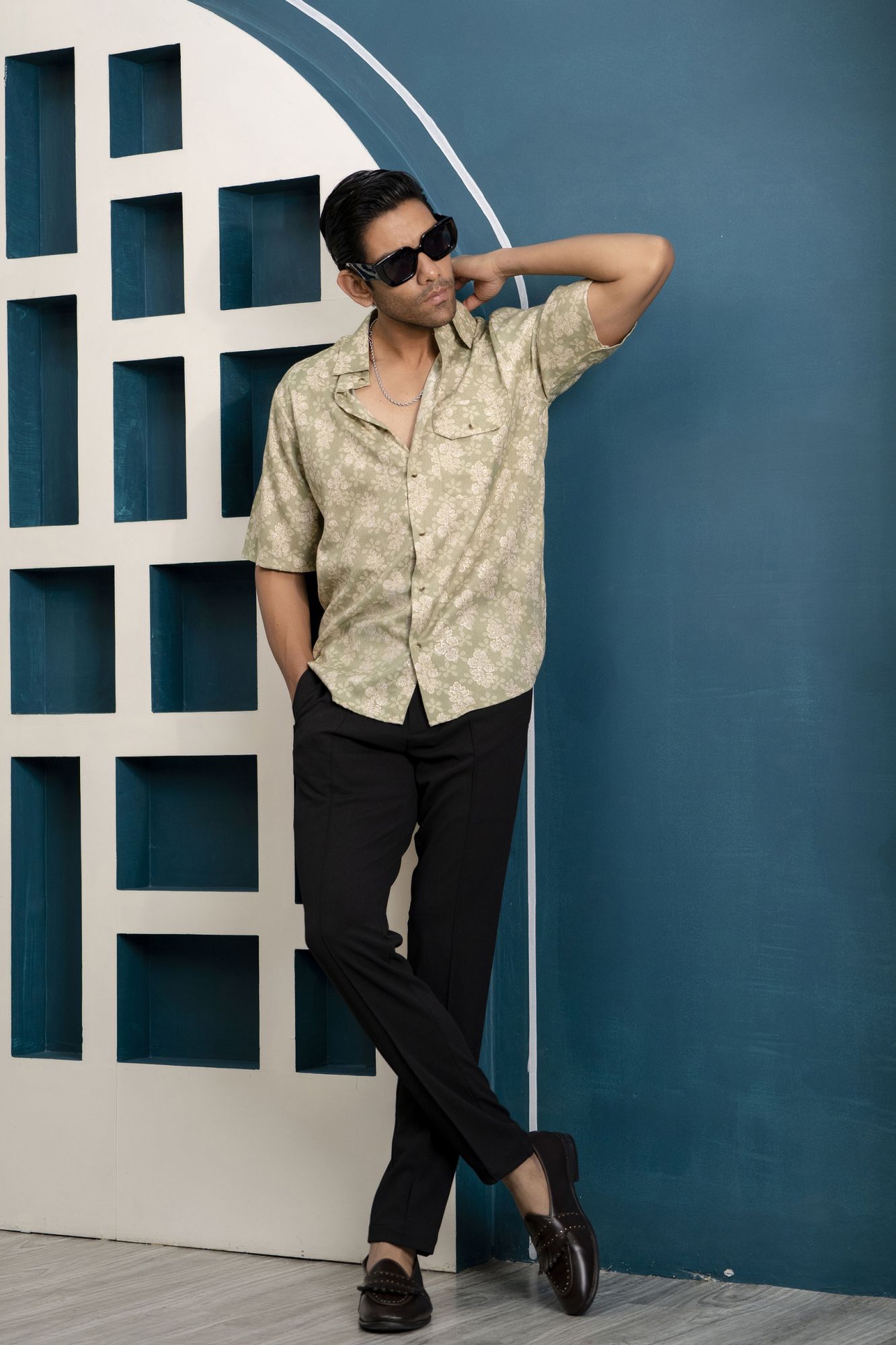 Floral Shirt In Green