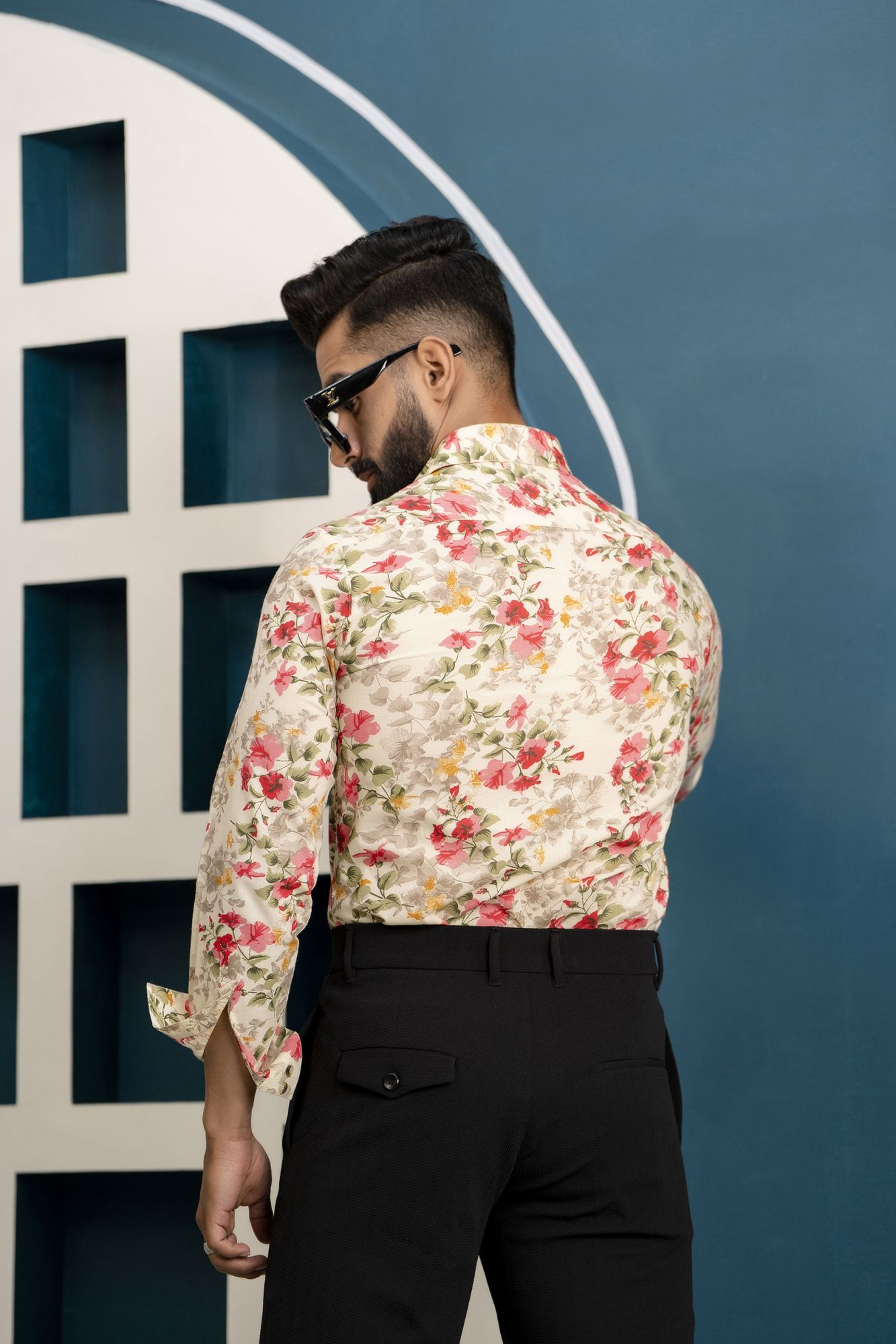 Printed Flowing Shirt In Peach