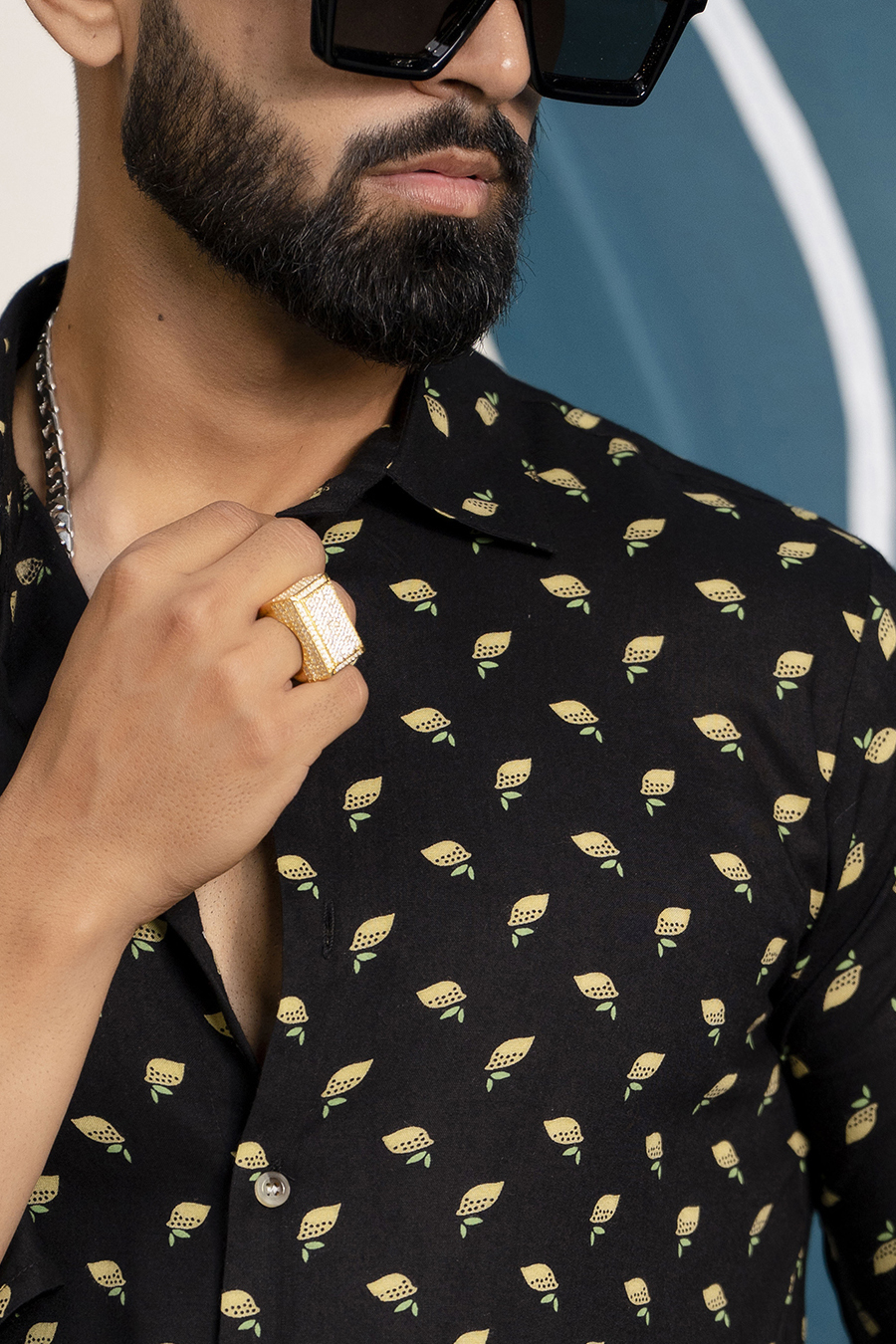 Printed Flowing Shirt In Black