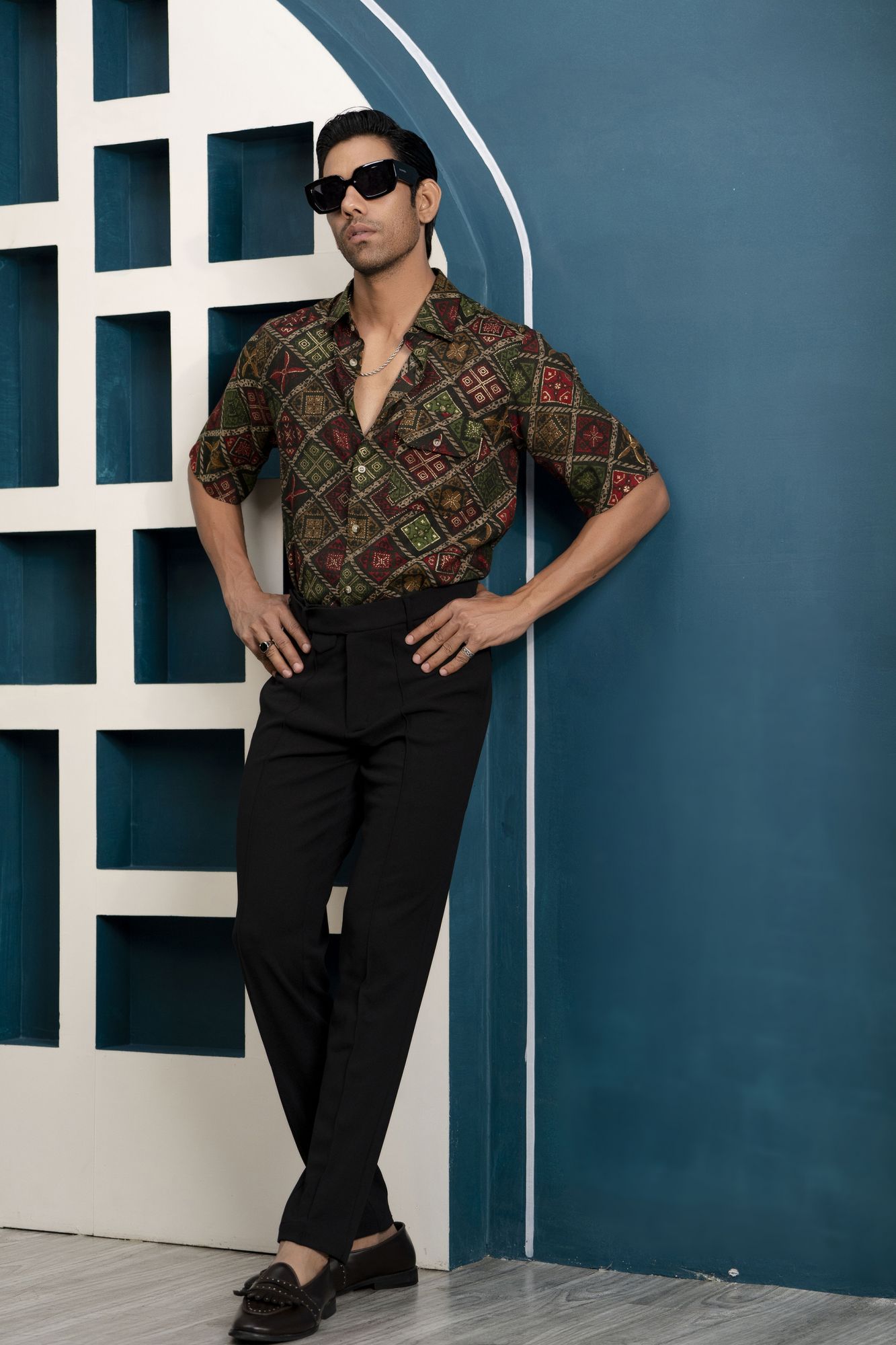 Printed Flowing Shirt In Green