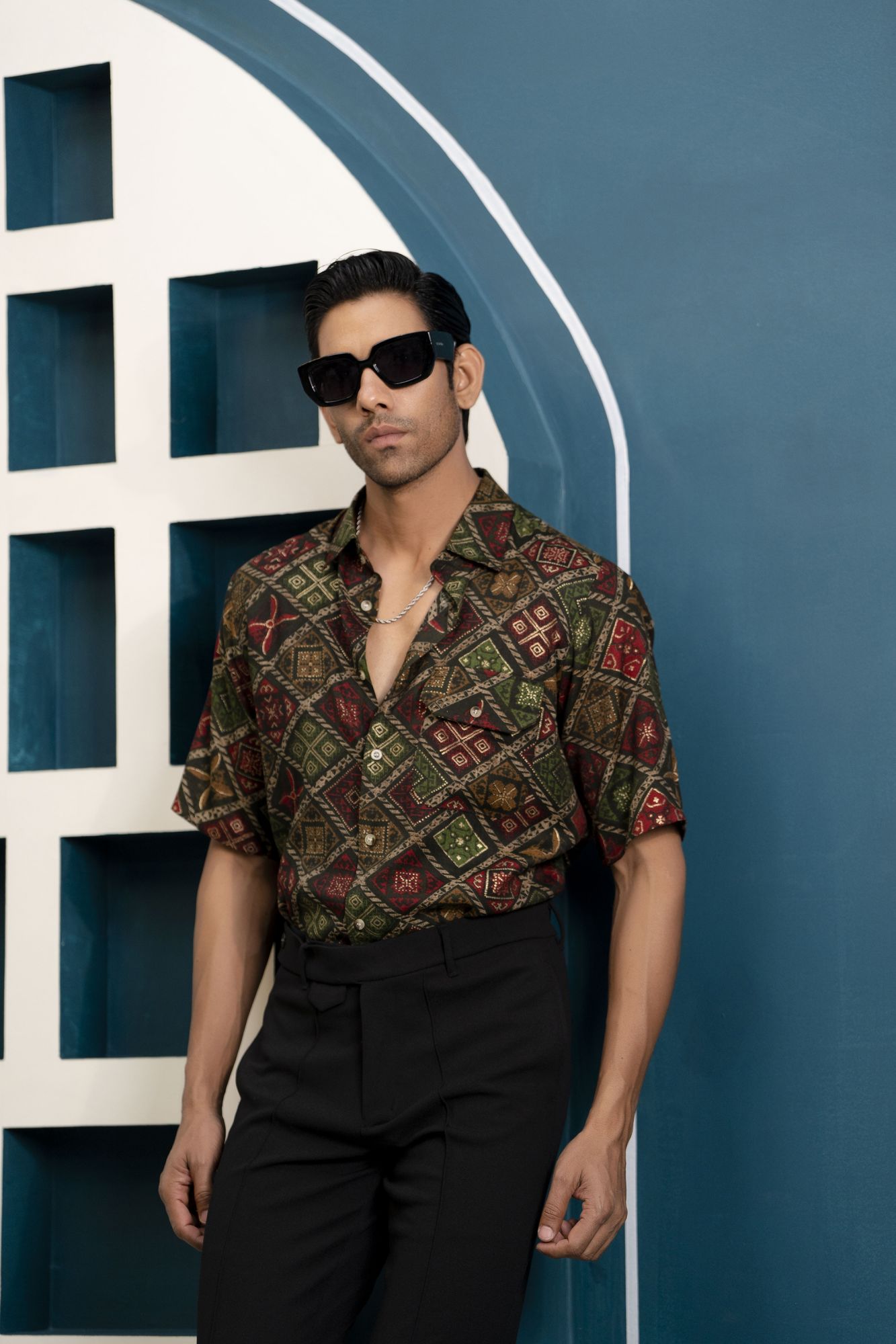 Printed Flowing Shirt In Green