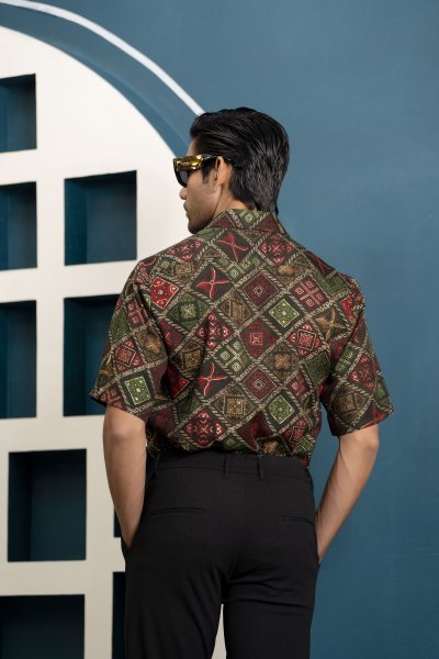 Printed Flowing Shirt In Green
