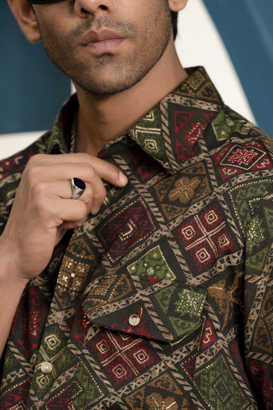 Printed Flowing Shirt In Green