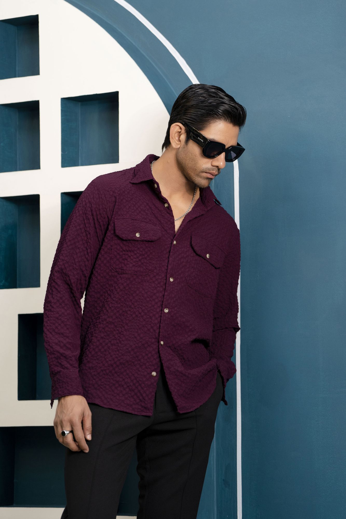 Bubble Shirt In Wine