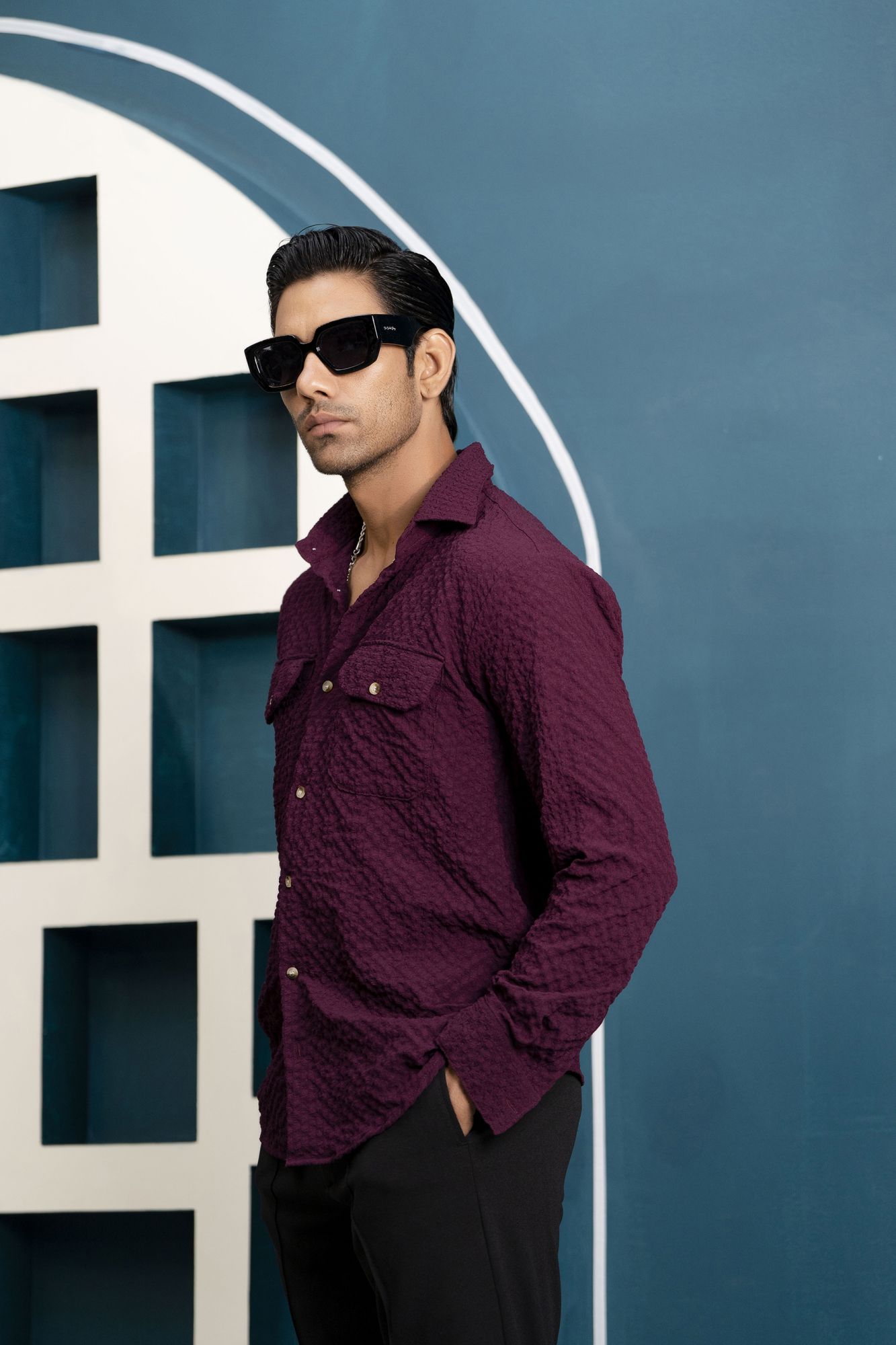 Bubble Shirt In Wine