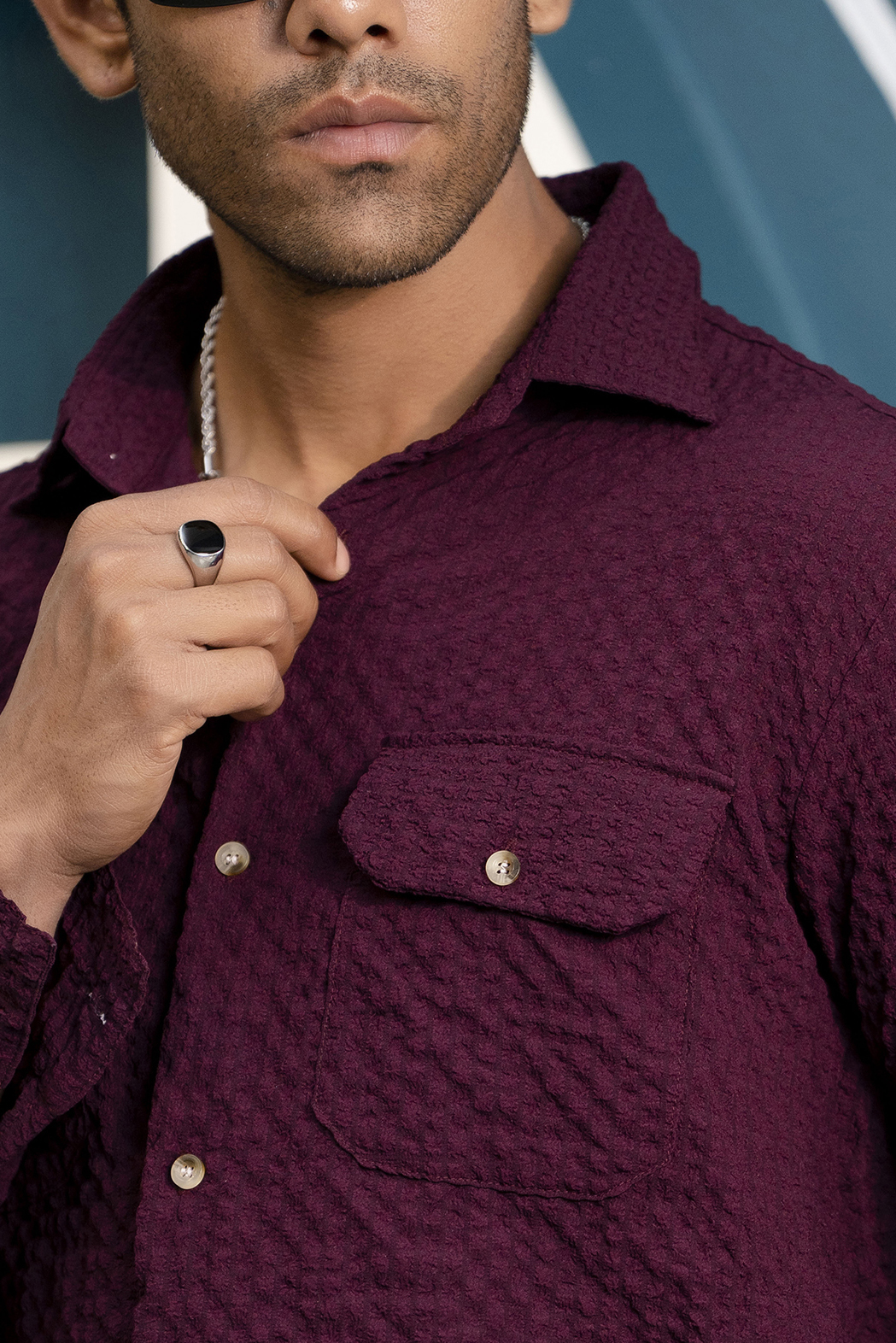 Bubble Shirt In Wine