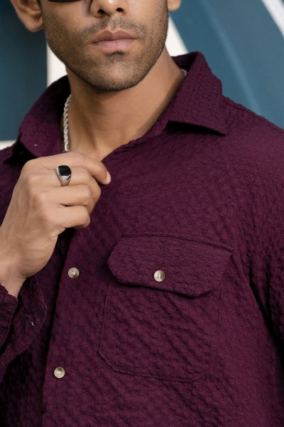 Bubble Shirt In Wine