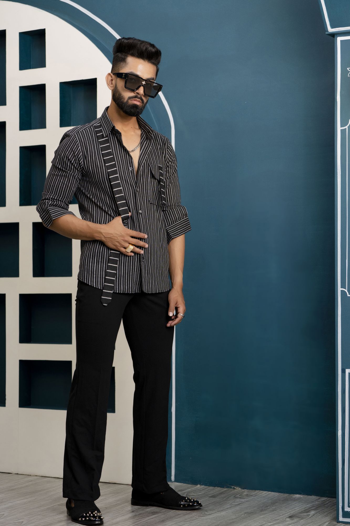 Striped Motif Shirt