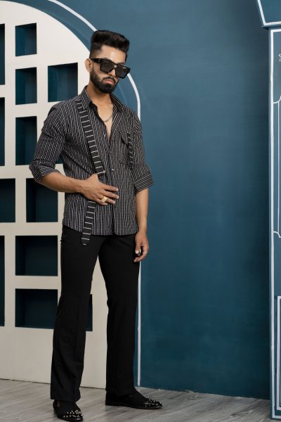 Striped Motif Shirt