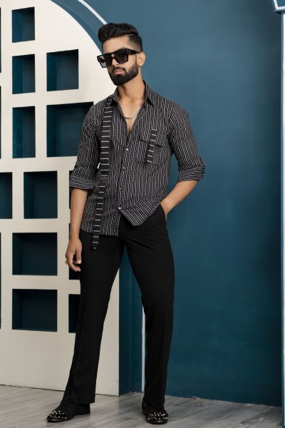 Striped Motif Shirt