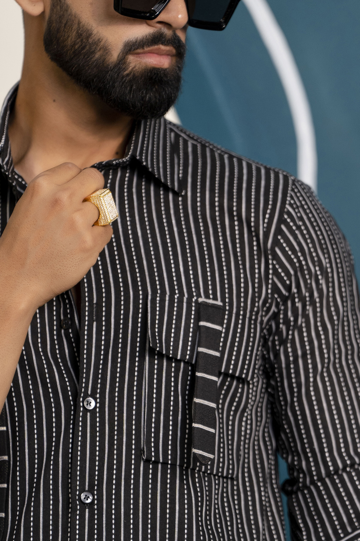 Striped Motif Shirt