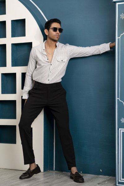Textured Striped Shirt