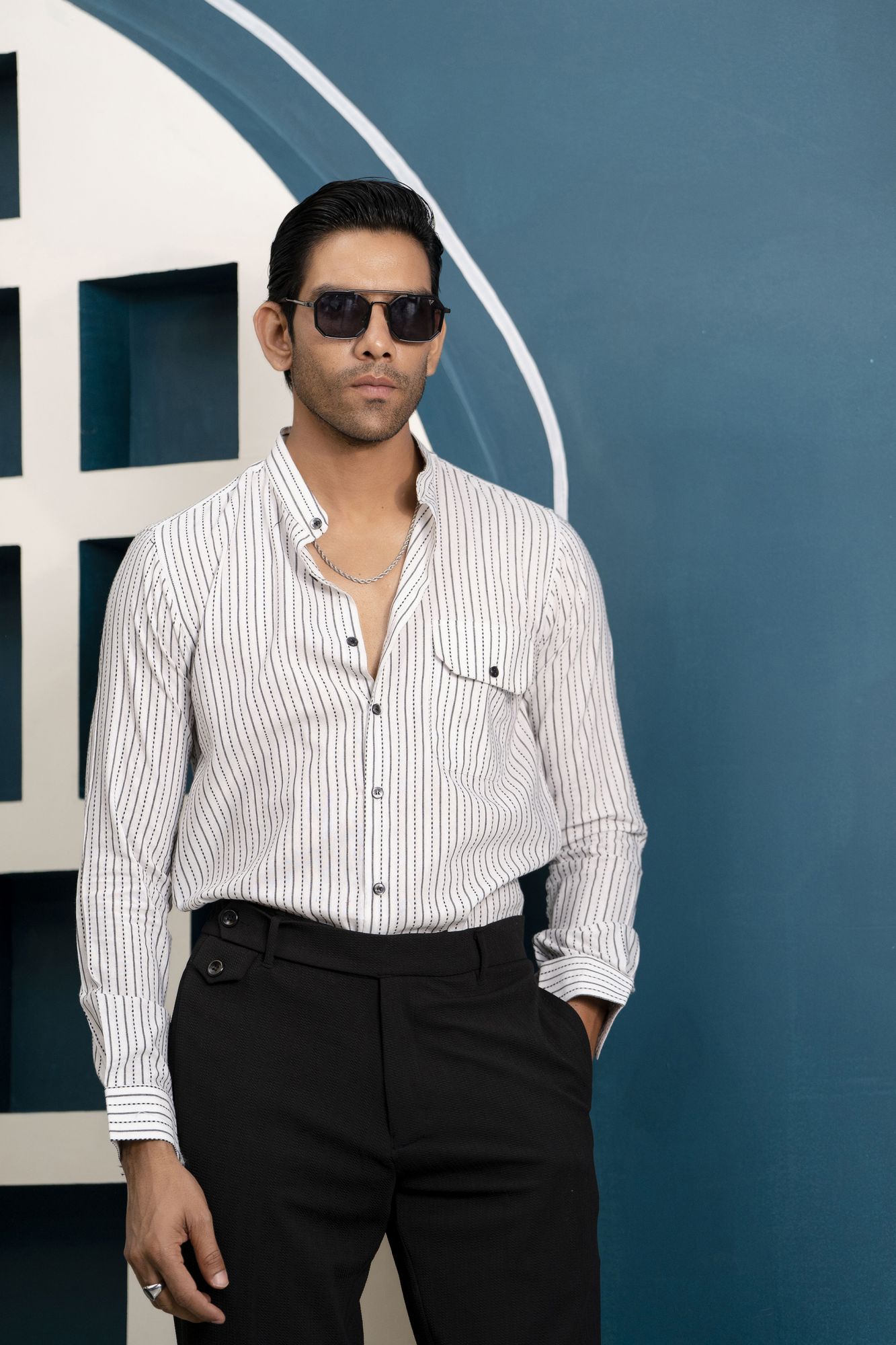 Textured Striped Shirt