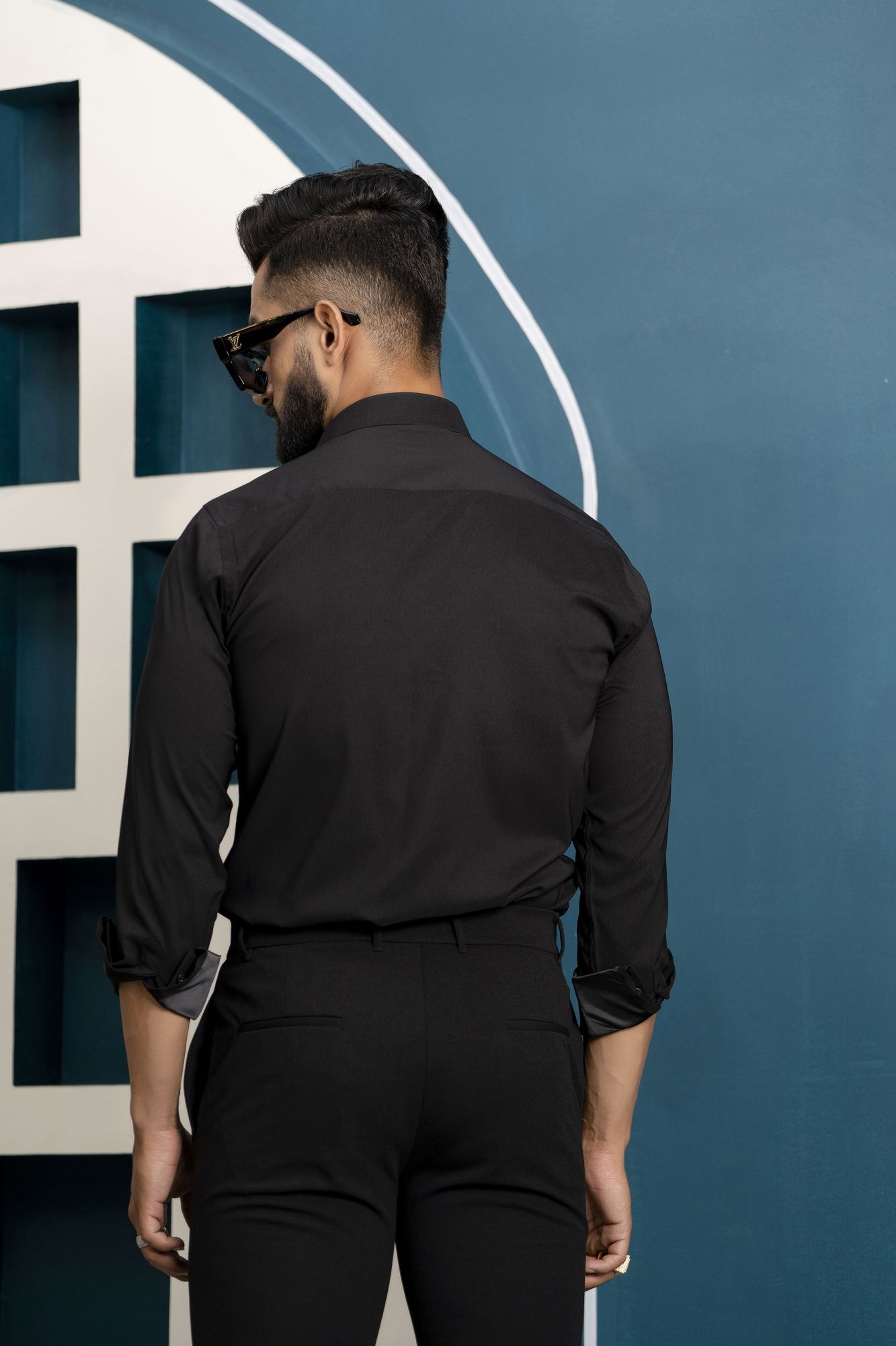 Gold Stripe Shirt In Black Gold Stripe Shirt In Black