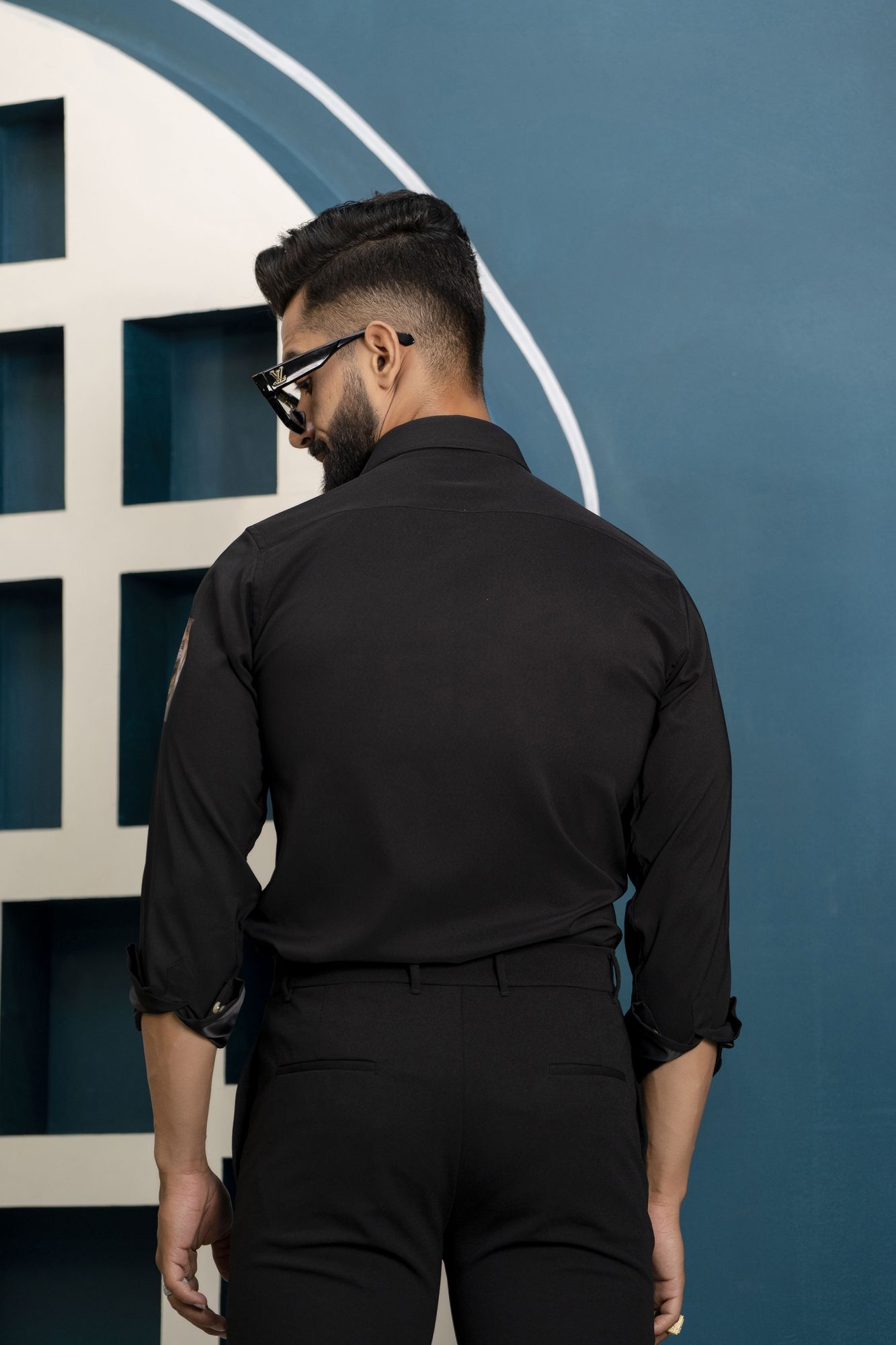 Lion Print Black Shirt