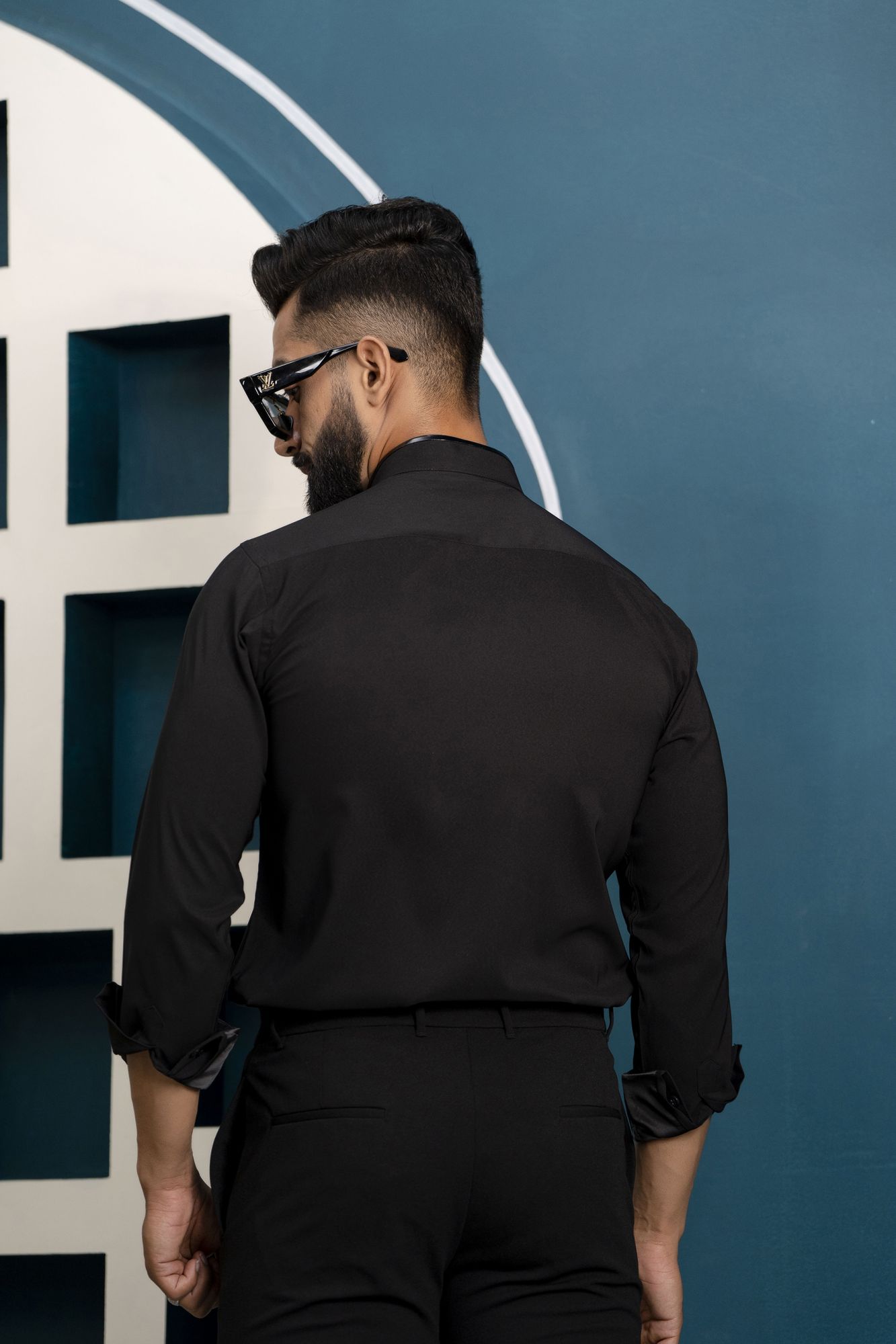 Mandarin Black Shirt