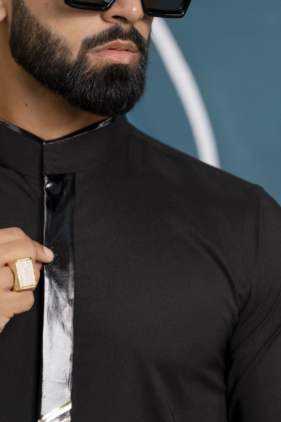 Mandarin Black Shirt