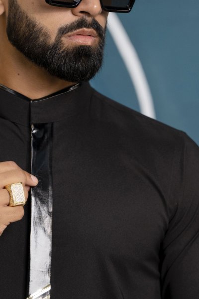Mandarin Black Shirt