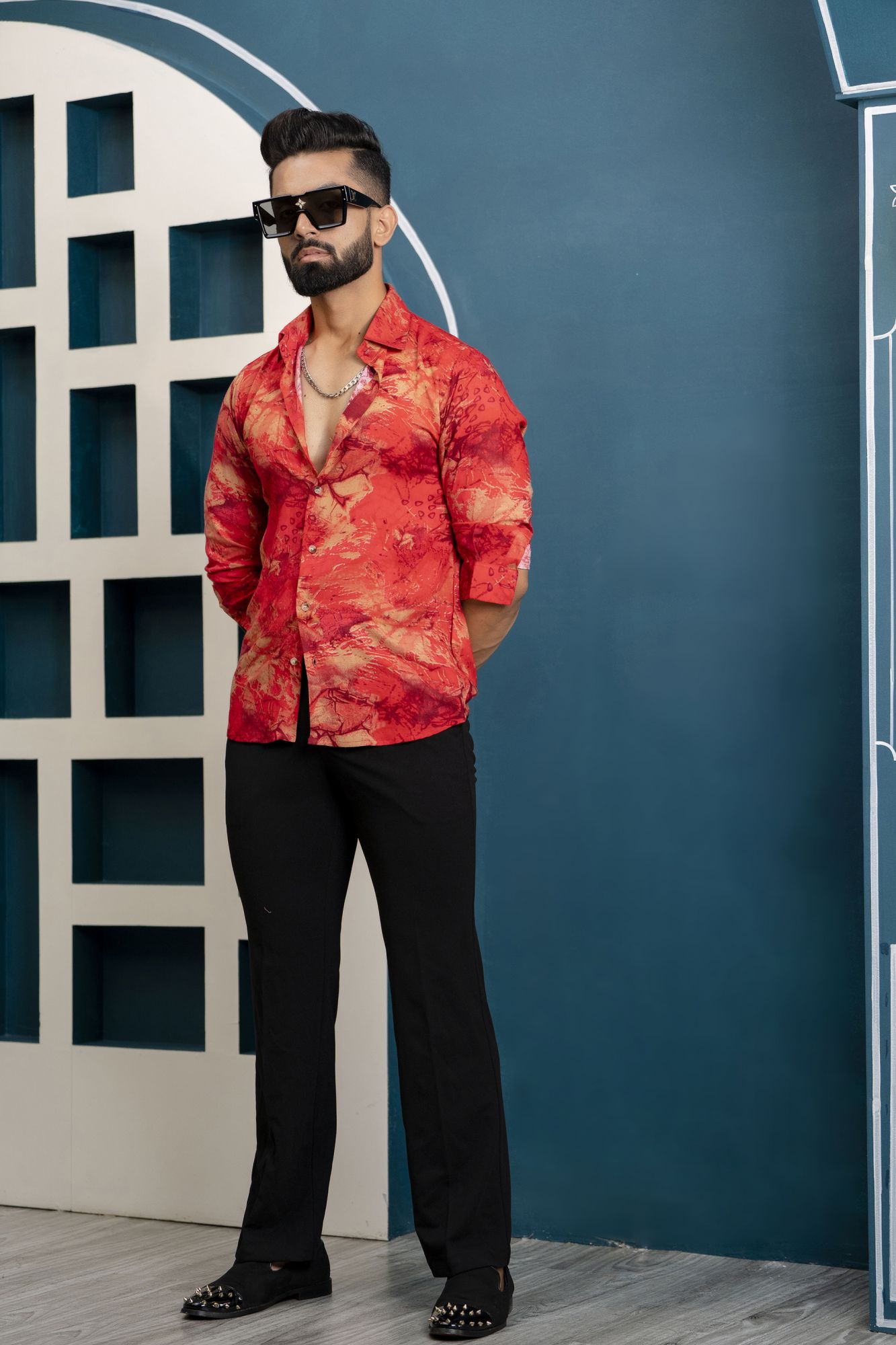 Printed Flowing Shirt In Red