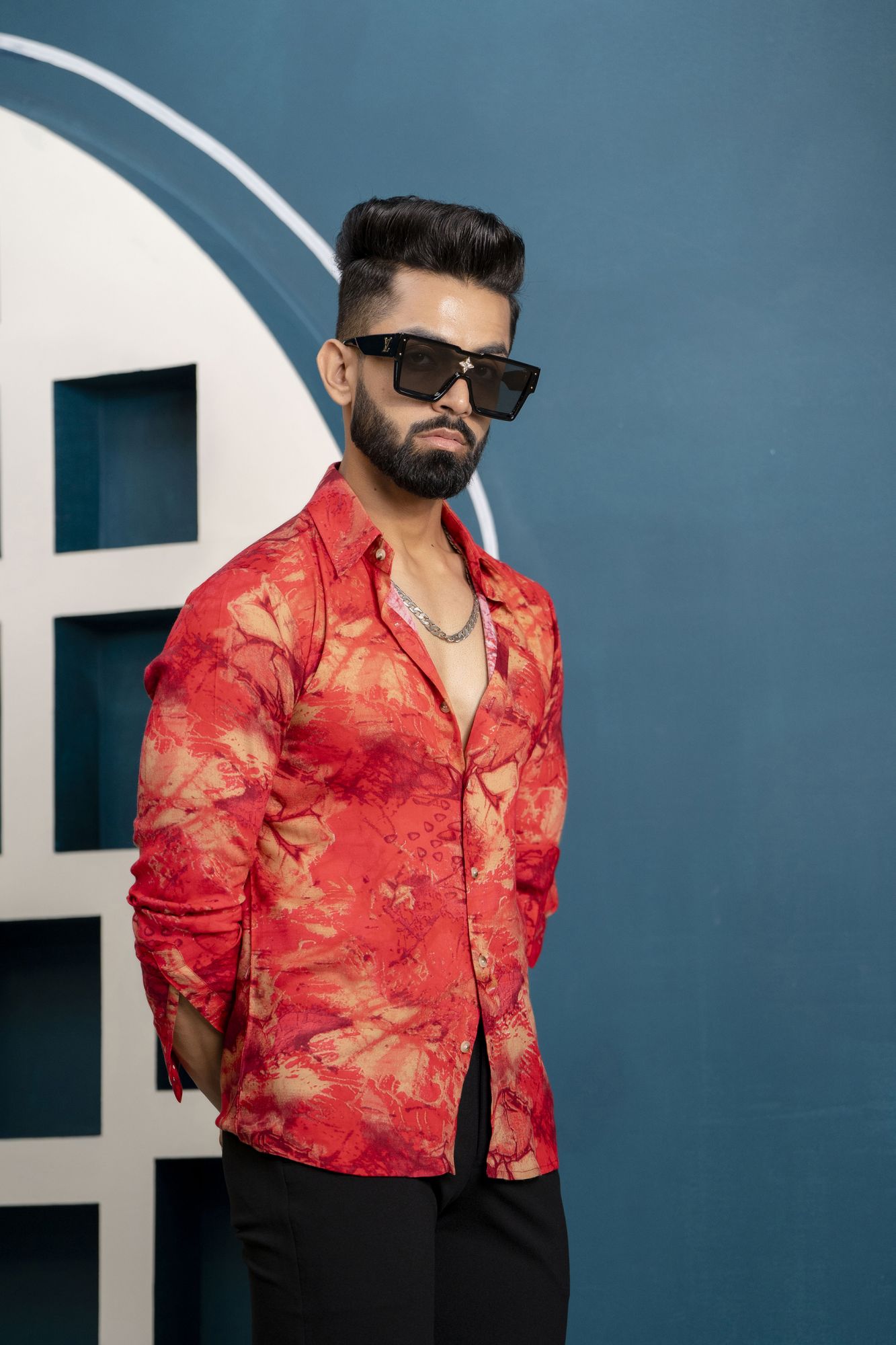 Printed Flowing Shirt In Red