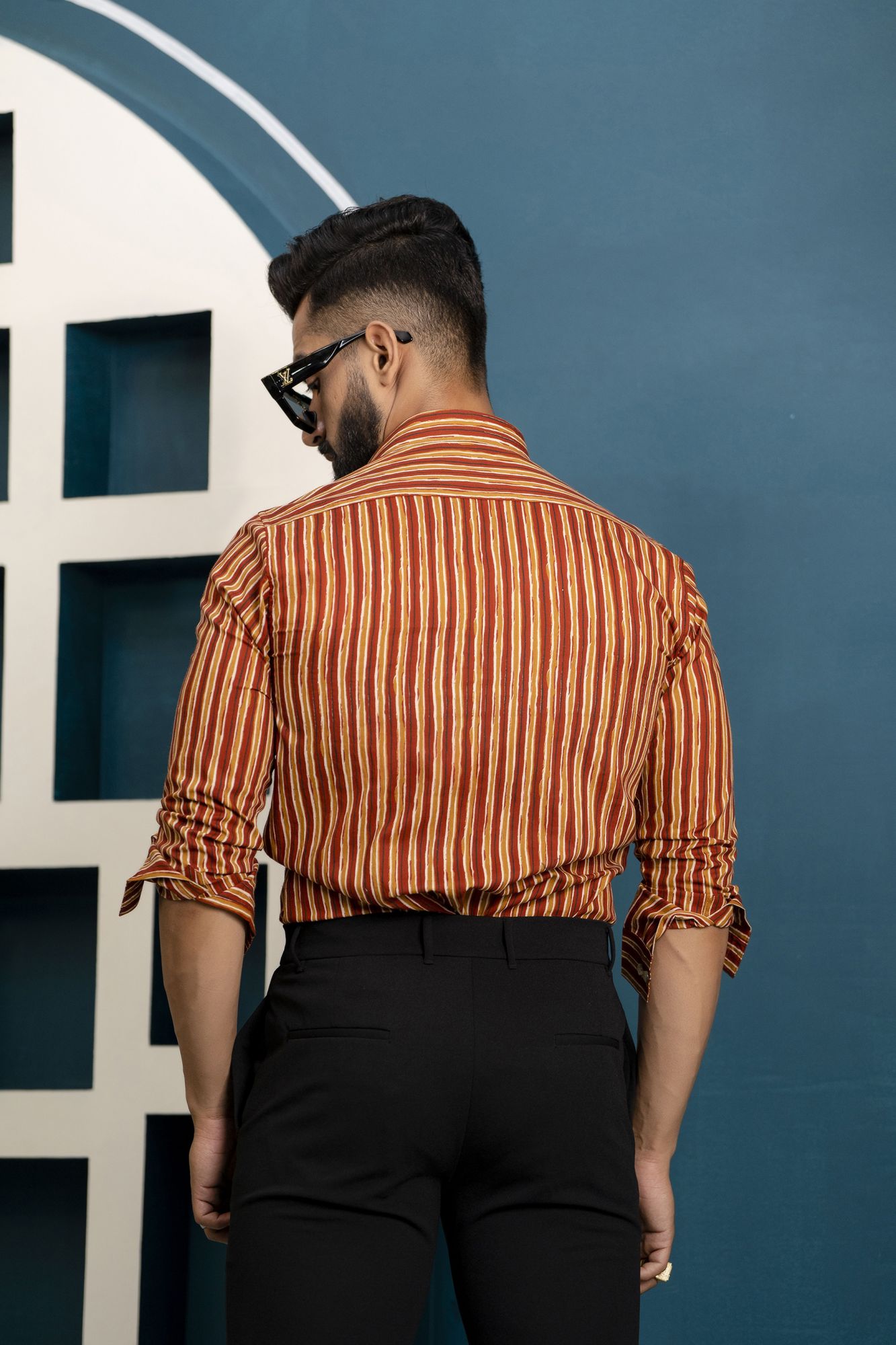 Striped Cotton Shirt In Red